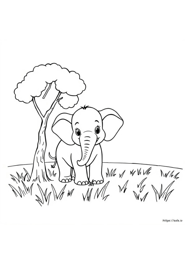 Lindo Elefante Para Colorear Imprimible