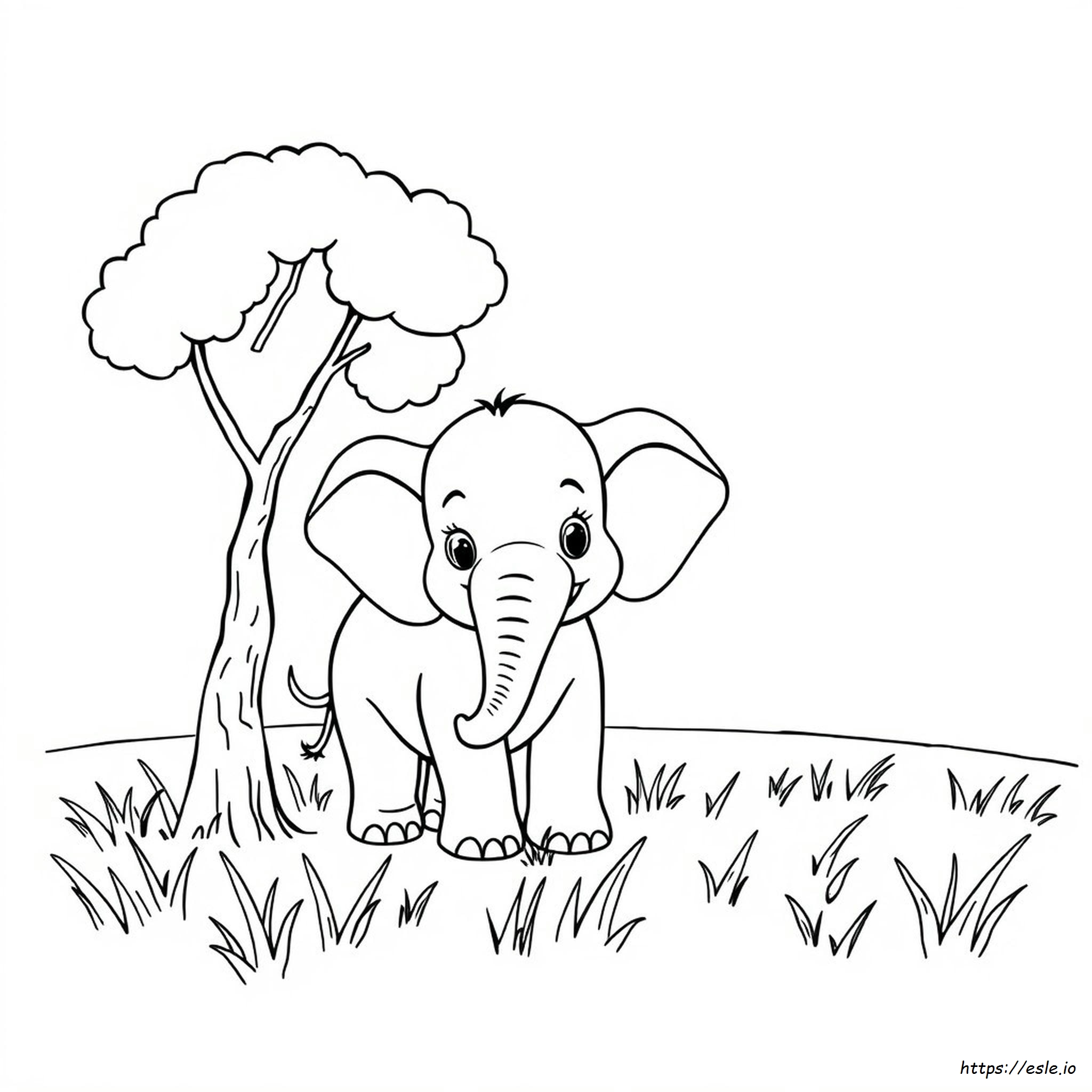Cute Elephant Coloring Pages Printable