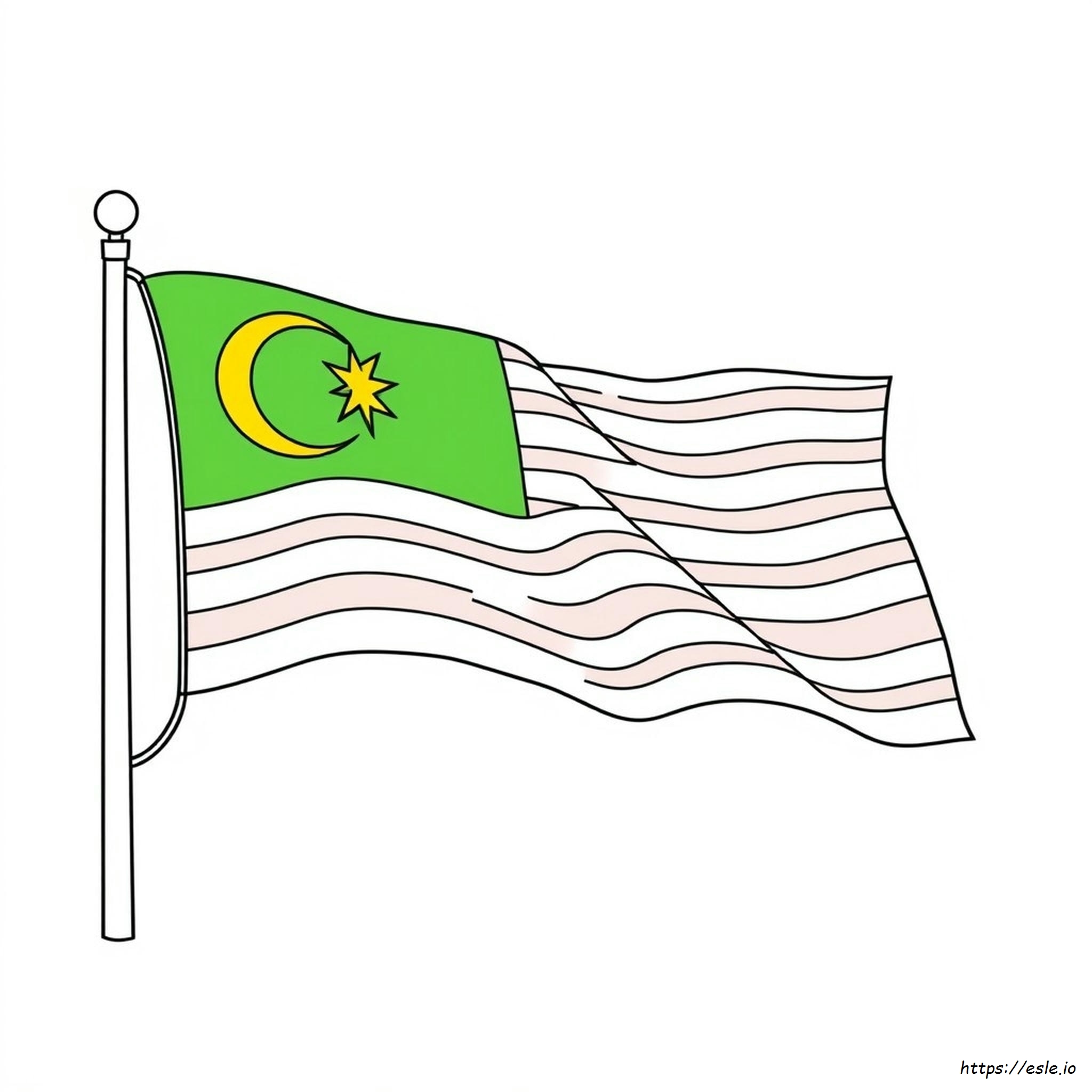 Drapelul Malaeziei De Colorat De Printat