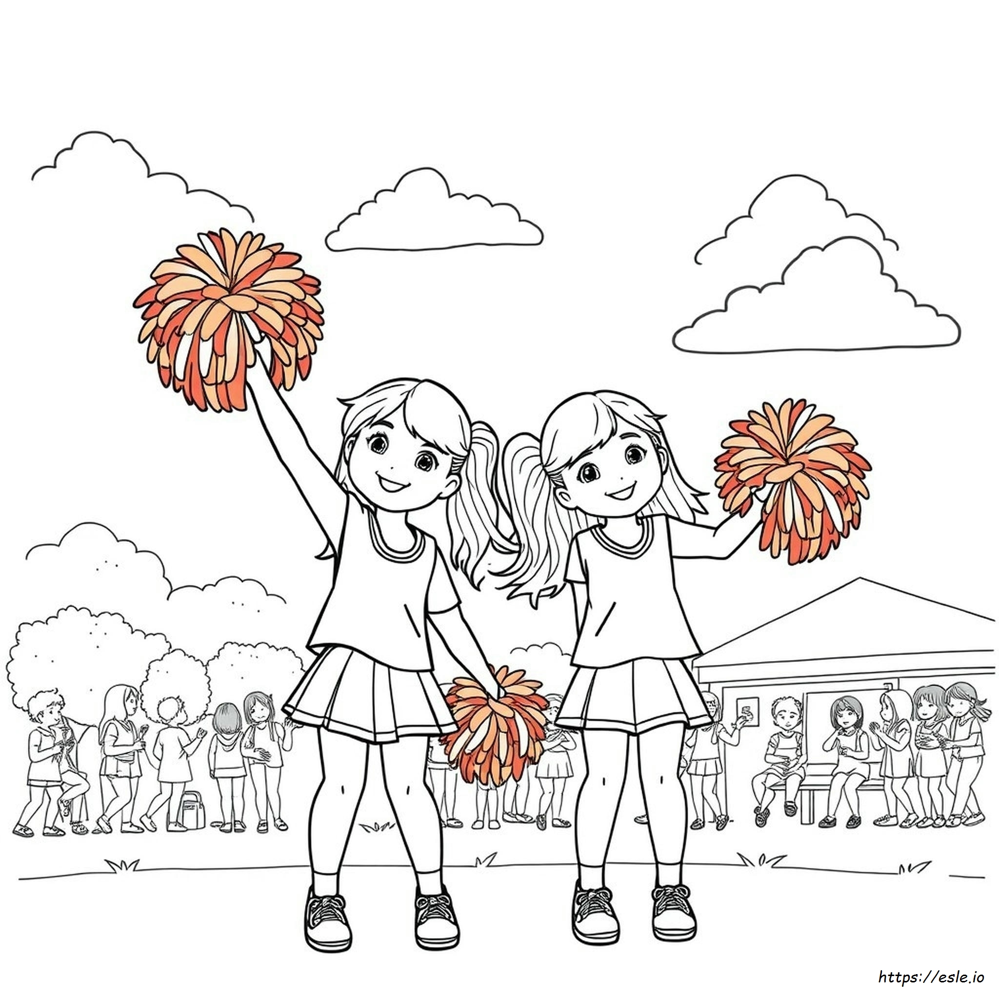Cheerleading Pom Poms Coloring Pages