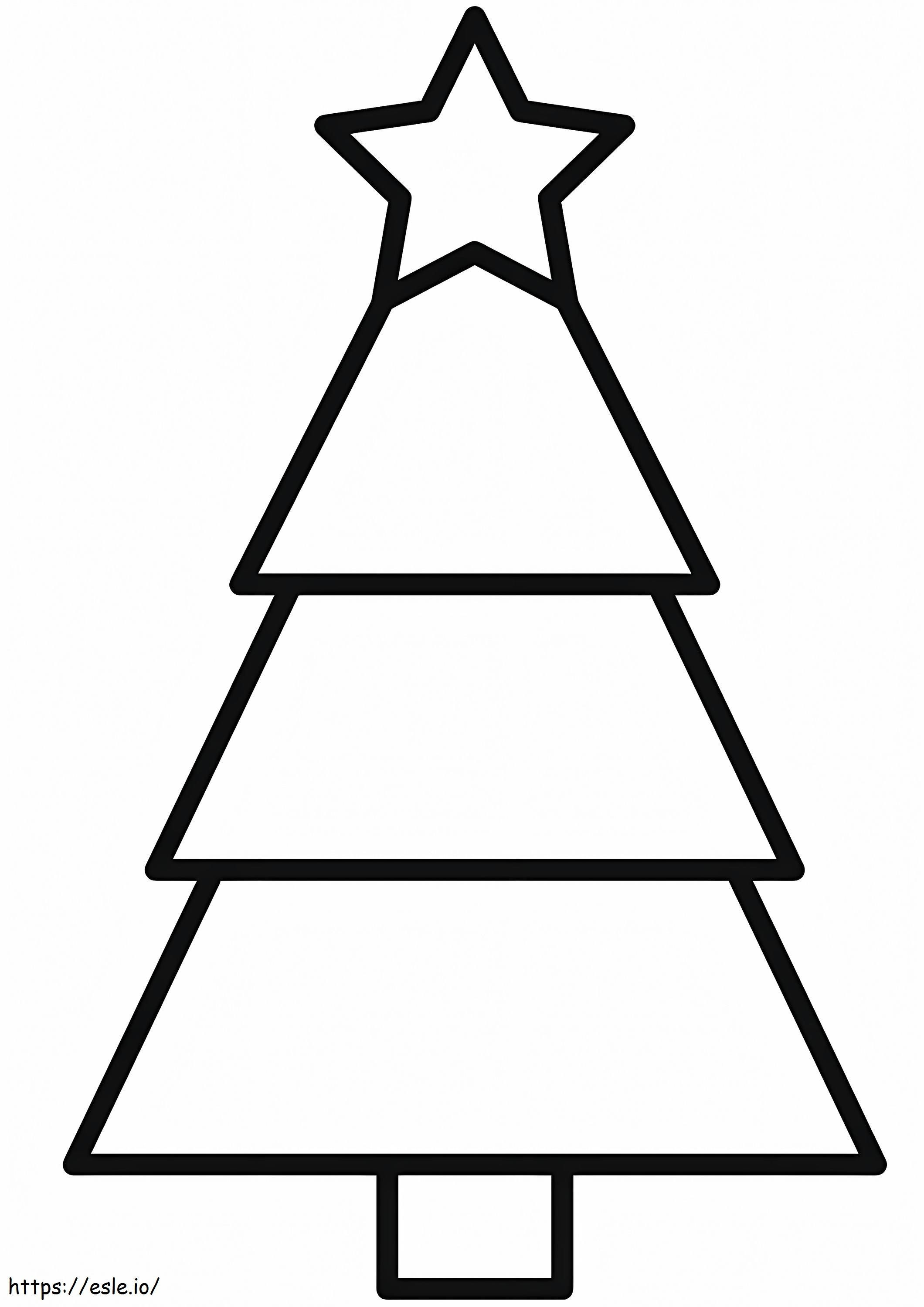 Pohon Natal Sederhana Gambar Mewarnai