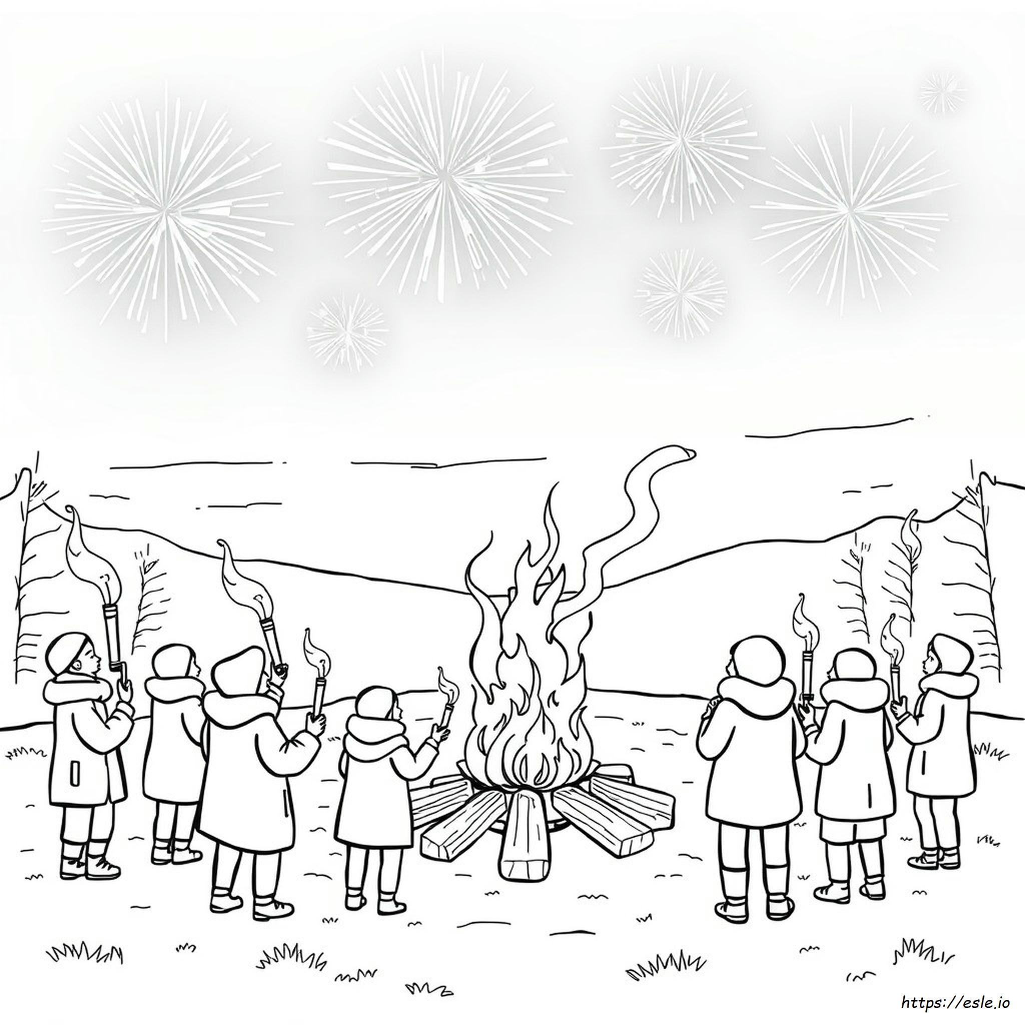 Printable Bonfire Night Colouring