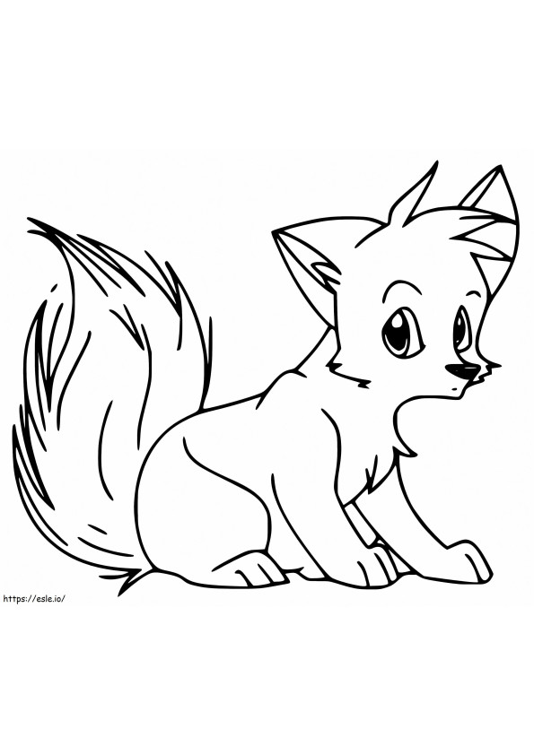 Printable Cute Fox coloring page