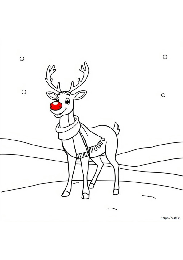 Rudolph Reindeer Coloring Sheet