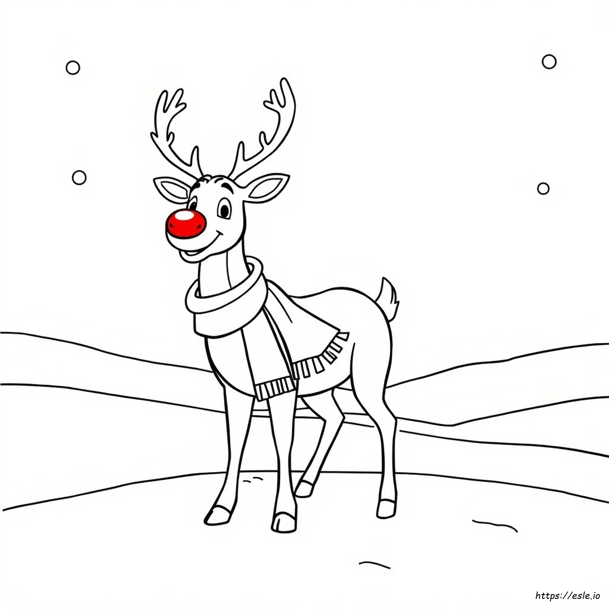 Rudolph Reindeer Coloring Sheet