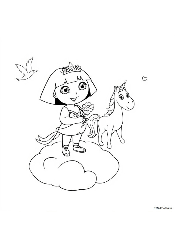 White Princess Dora Coloring Pages