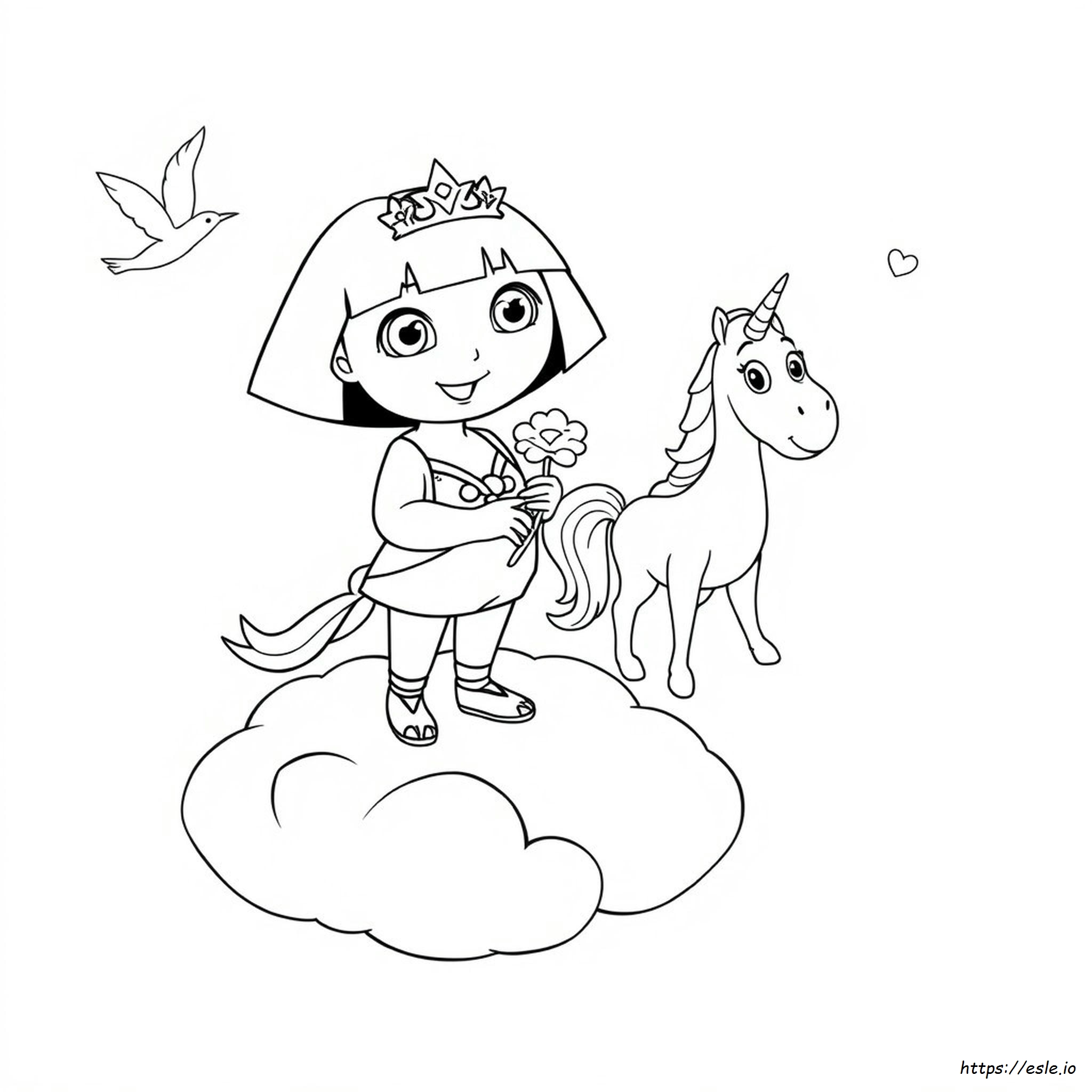 White Princess Dora Coloring Pages