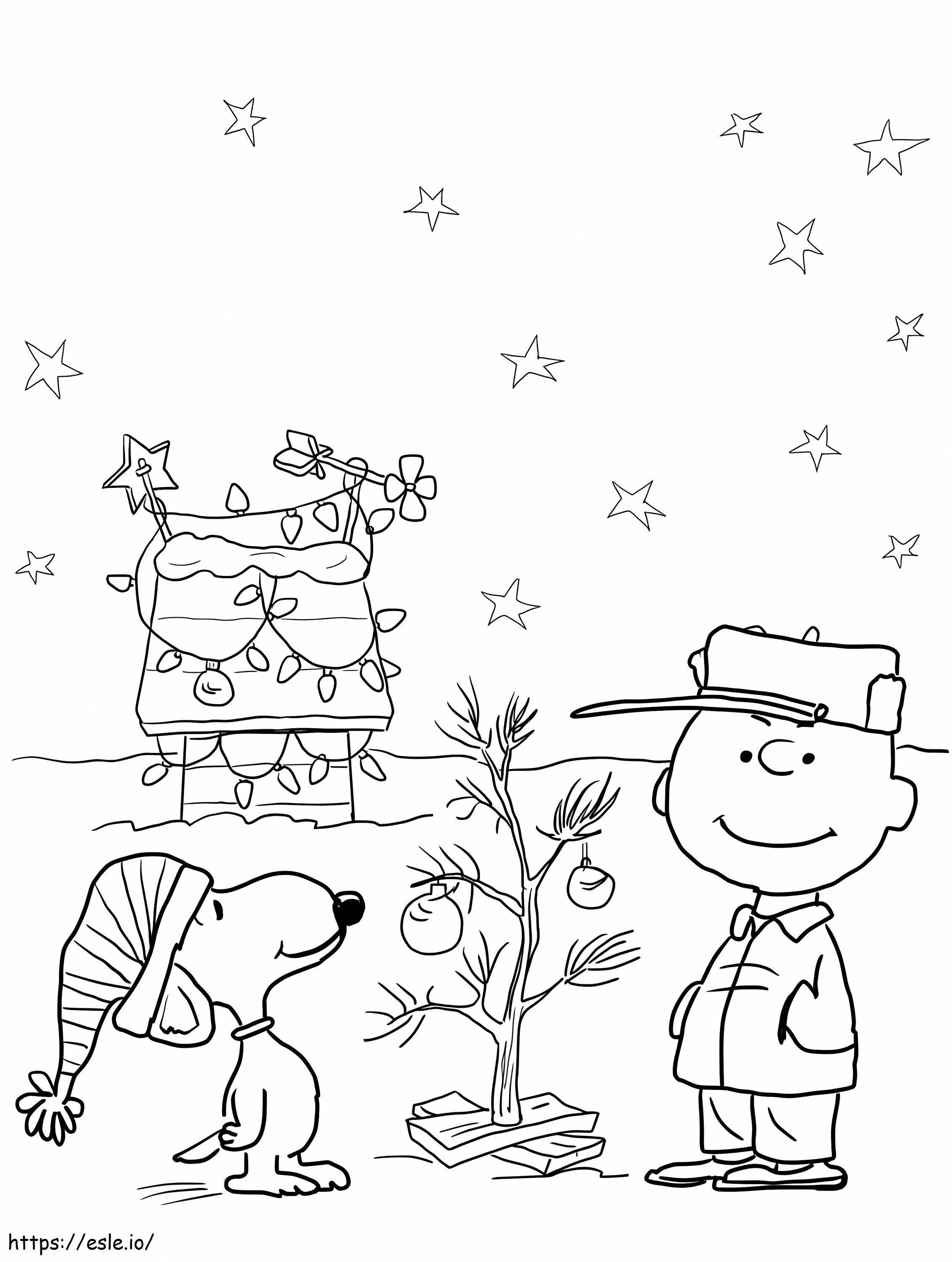 Coloriage Charlie Brown Noël à imprimer dessin