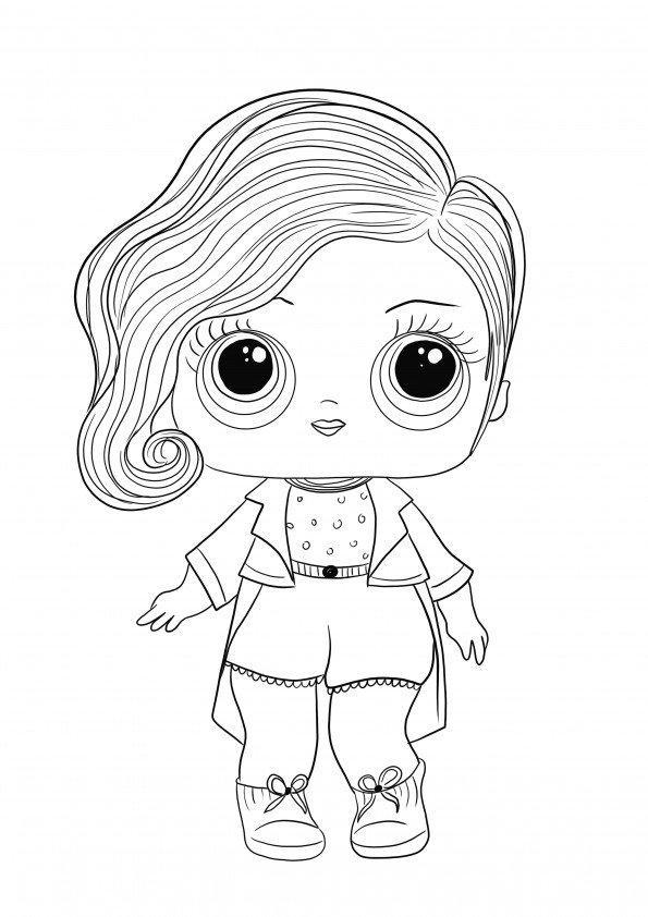 Free printable of LOL Surprise Doll Rocker to color easily for kids