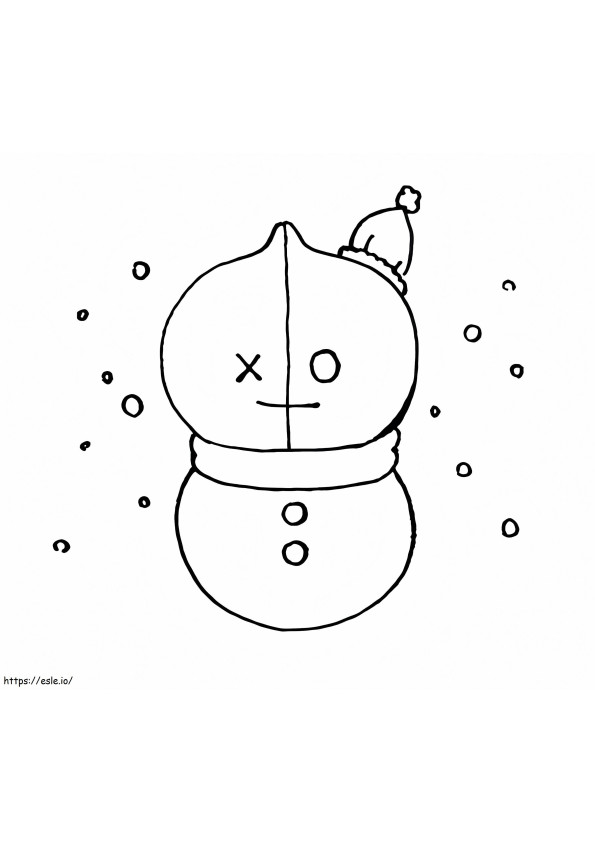 Boneco de neve do BT21 para colorir