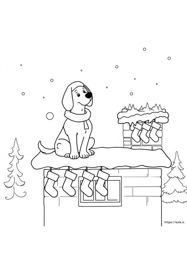 Christmas Dog Coloring Pages Free