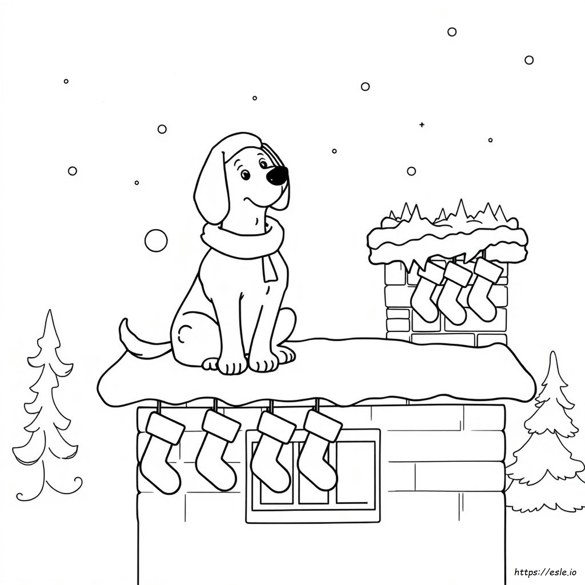 Christmas Dog Coloring Pages Free