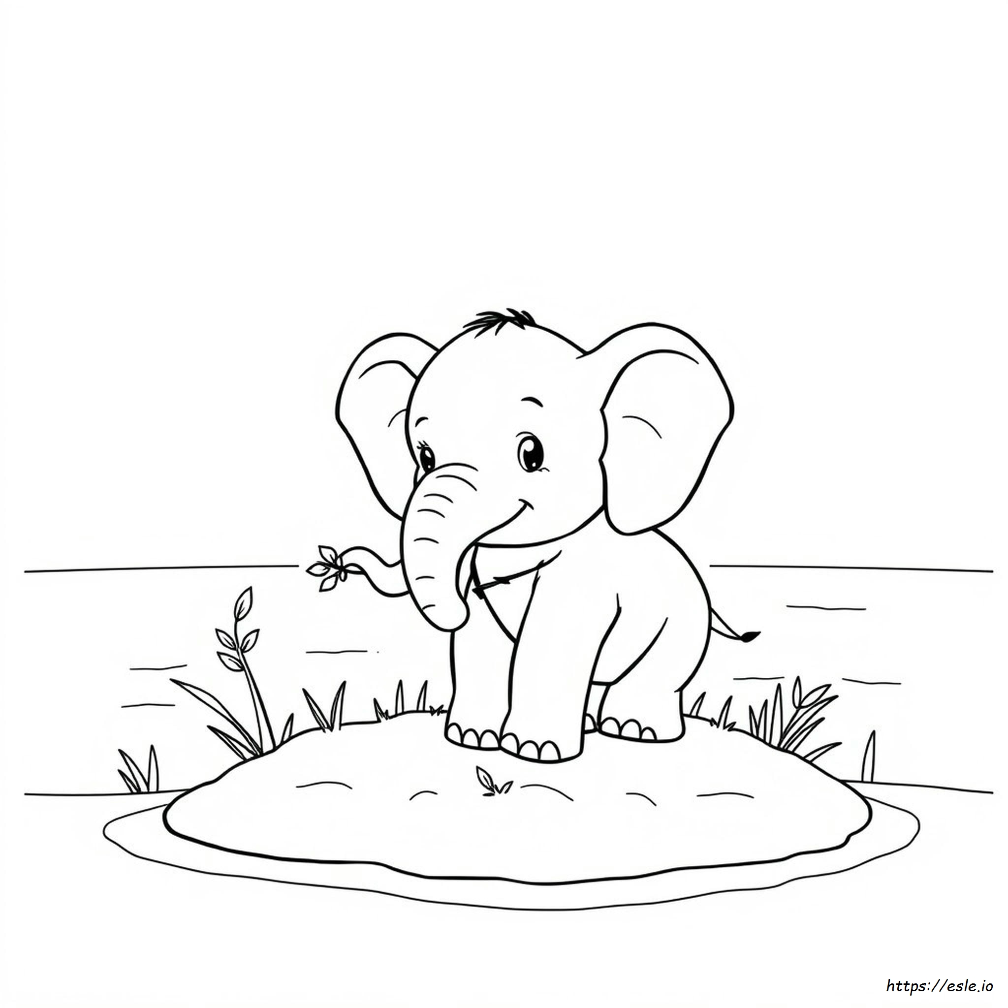 Baby Elephant Coloring Pages