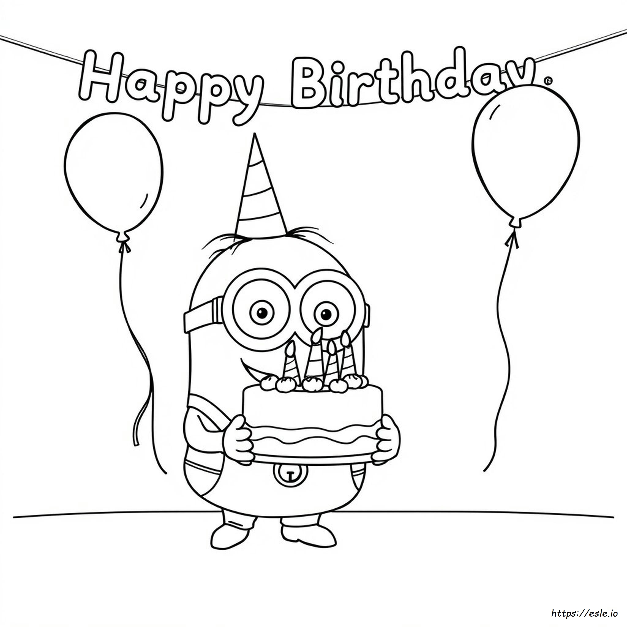 Minion Happy Birthday Coloring Pages