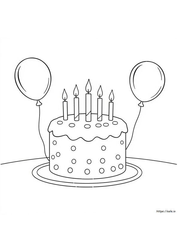 Torta Di Compleanno Semplice Da Colorare E Stampare