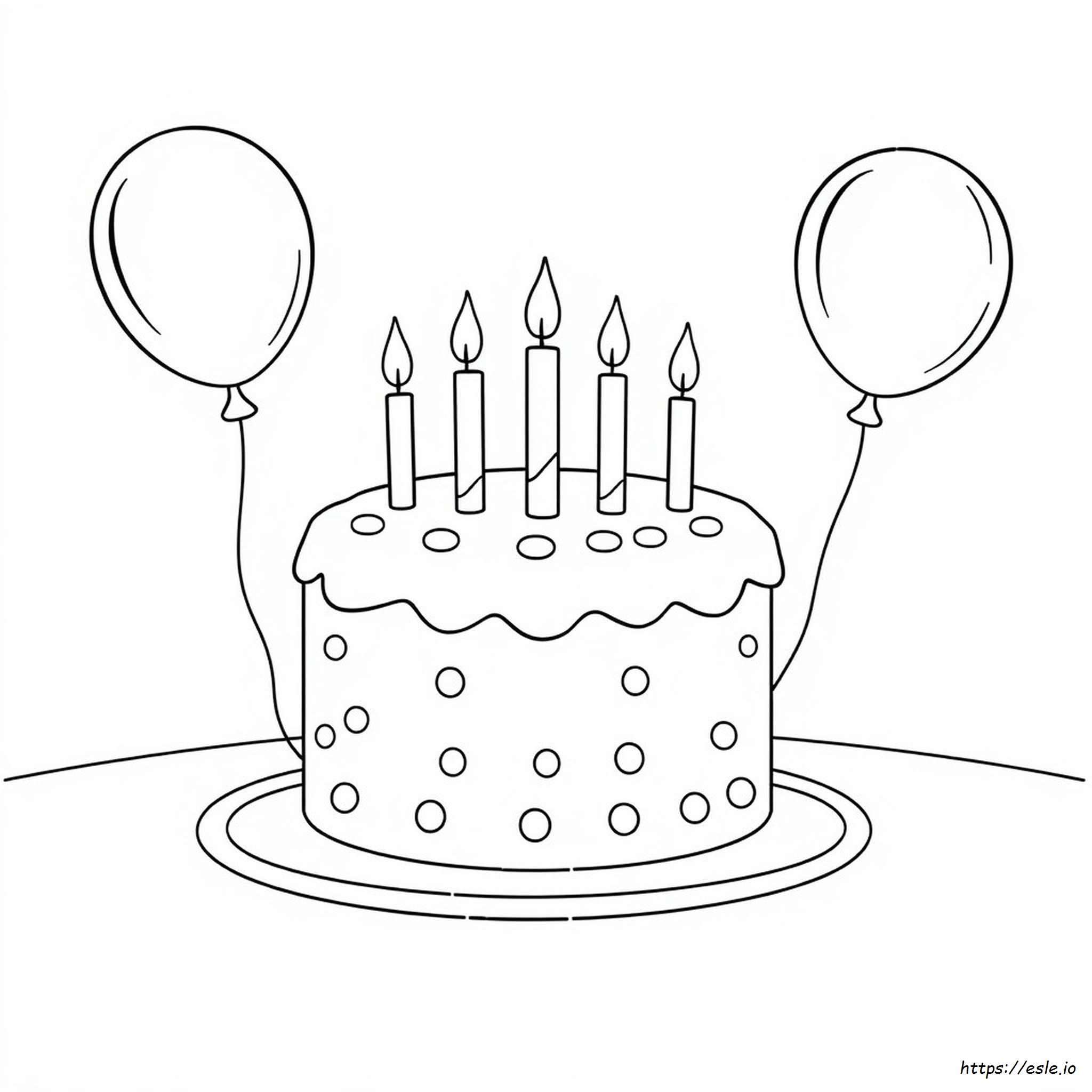 Printable Simple Birthday Cake Coloring Page