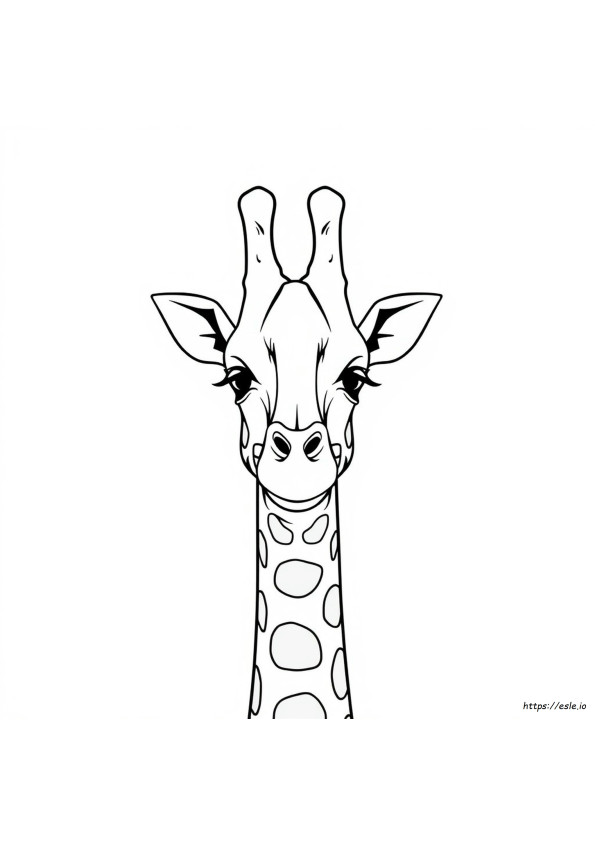 Giraffe Gezicht Kleurplaat