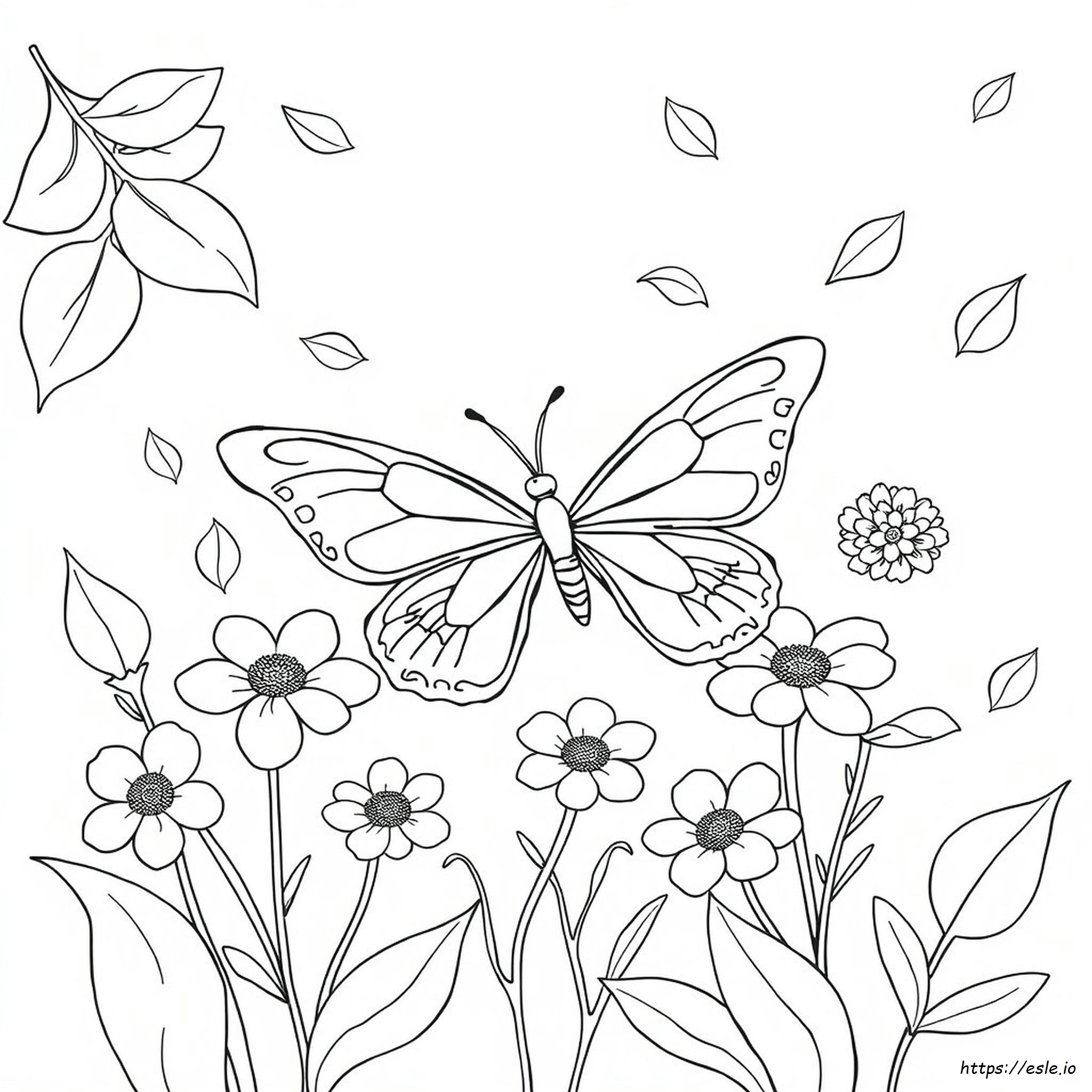 B For Butterfly Coloring Pages