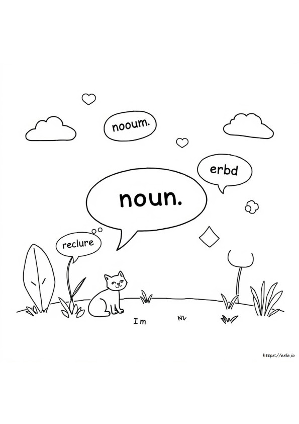 Parts Of Speech Coloring Sheet Pdf Free
