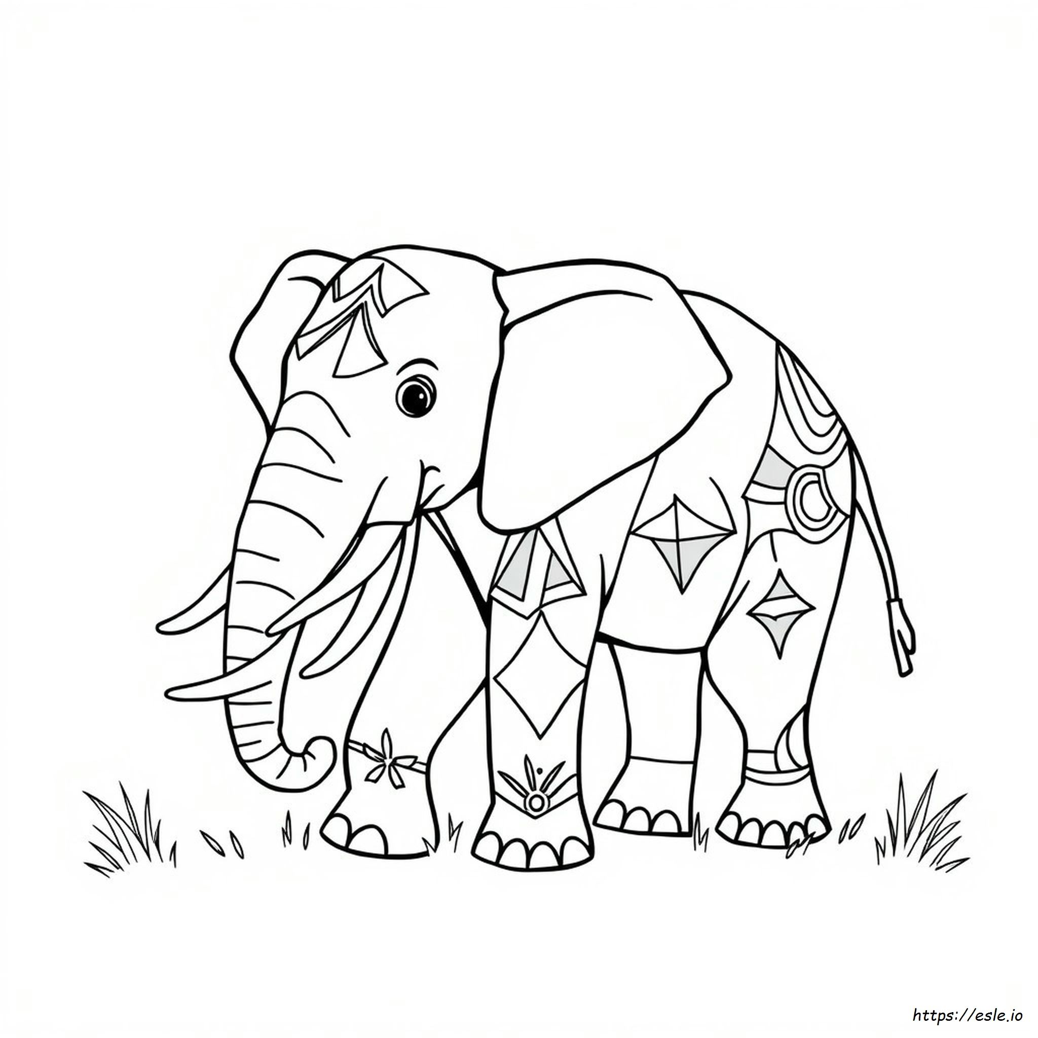 Abstract Elephant Coloring Pages