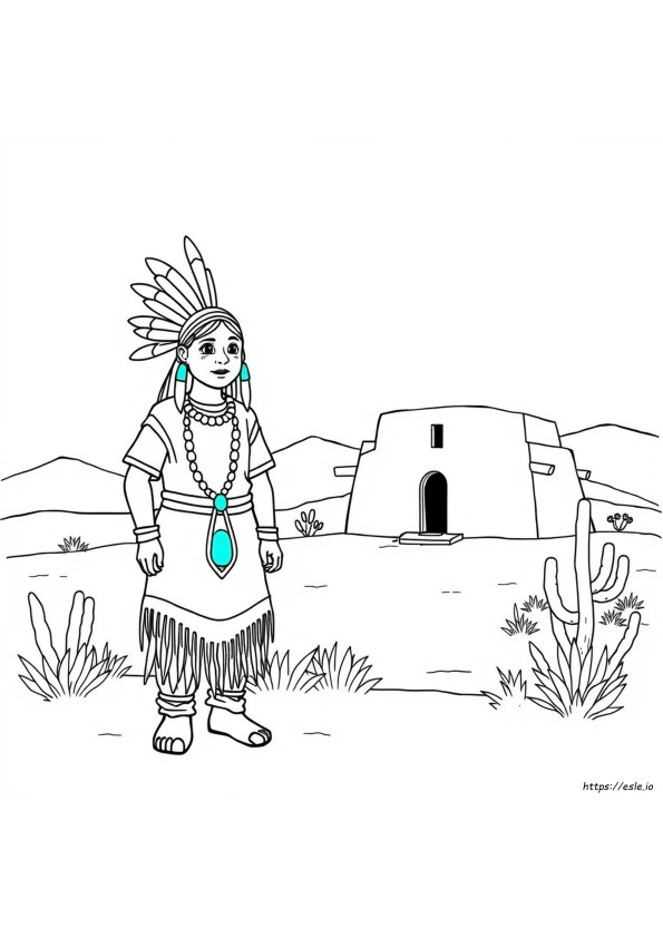 Desene De Colorat Cu Indieni Pueblo