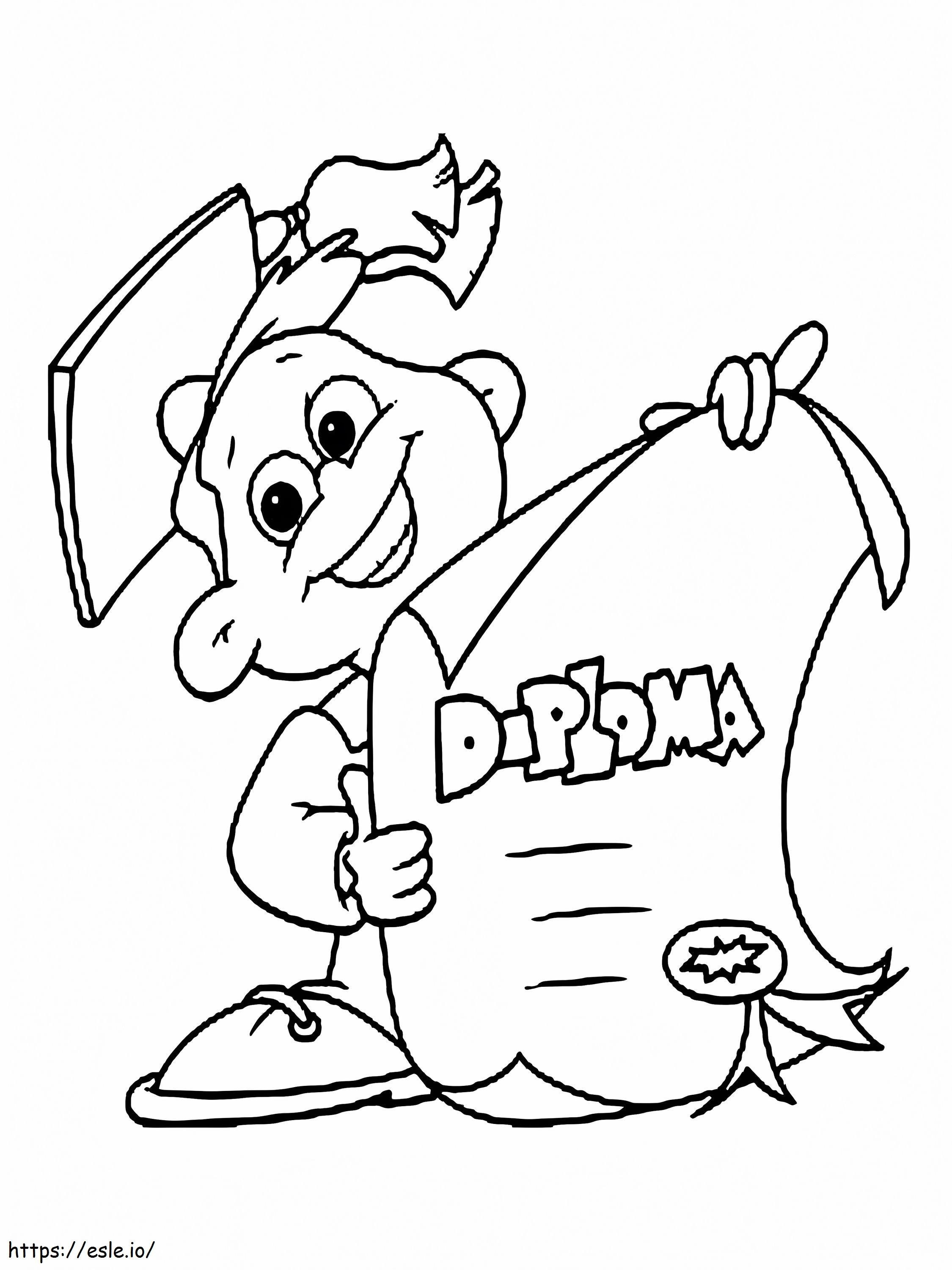Boy With Diploma coloring page
