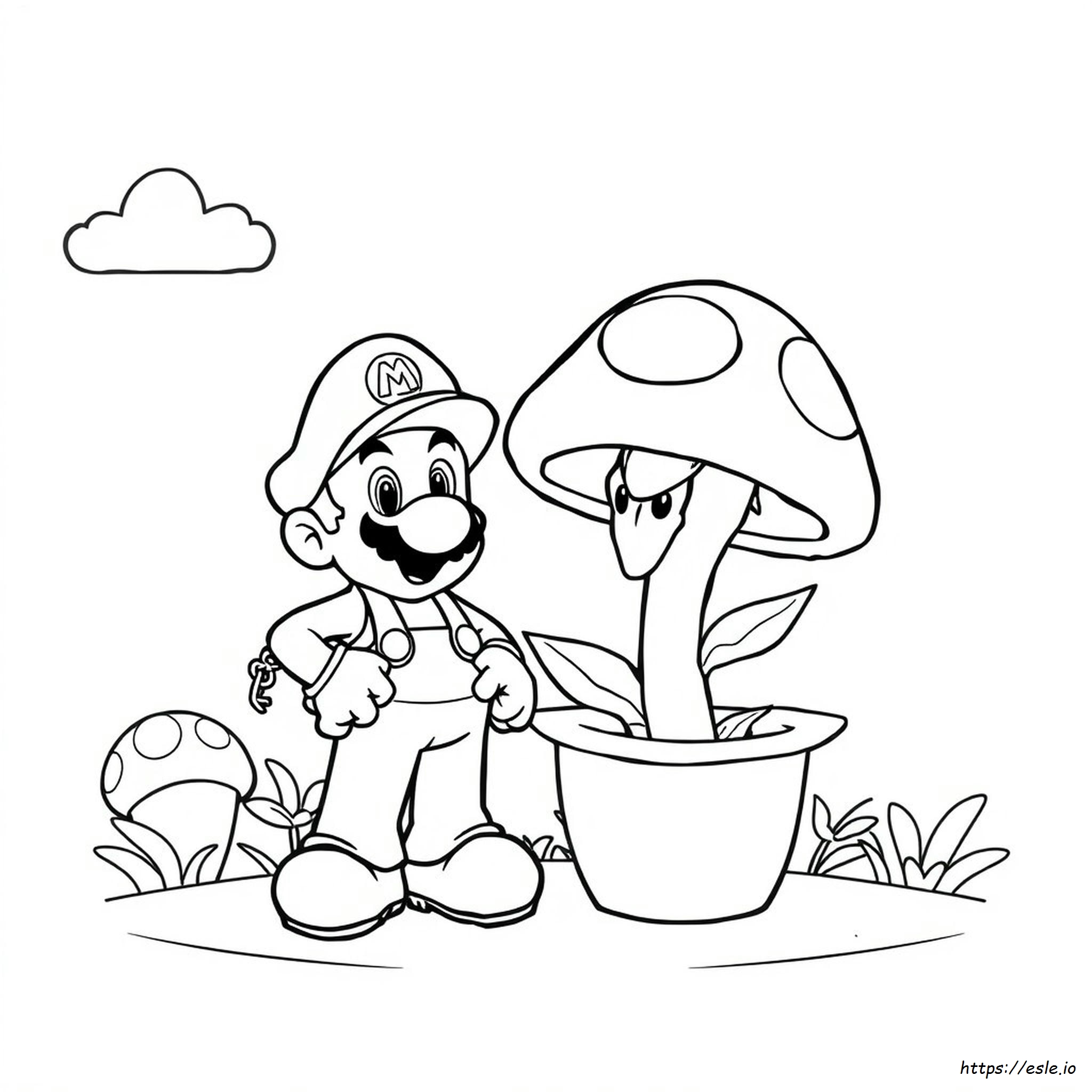 Super Mario Piranha Plant Coloring Page