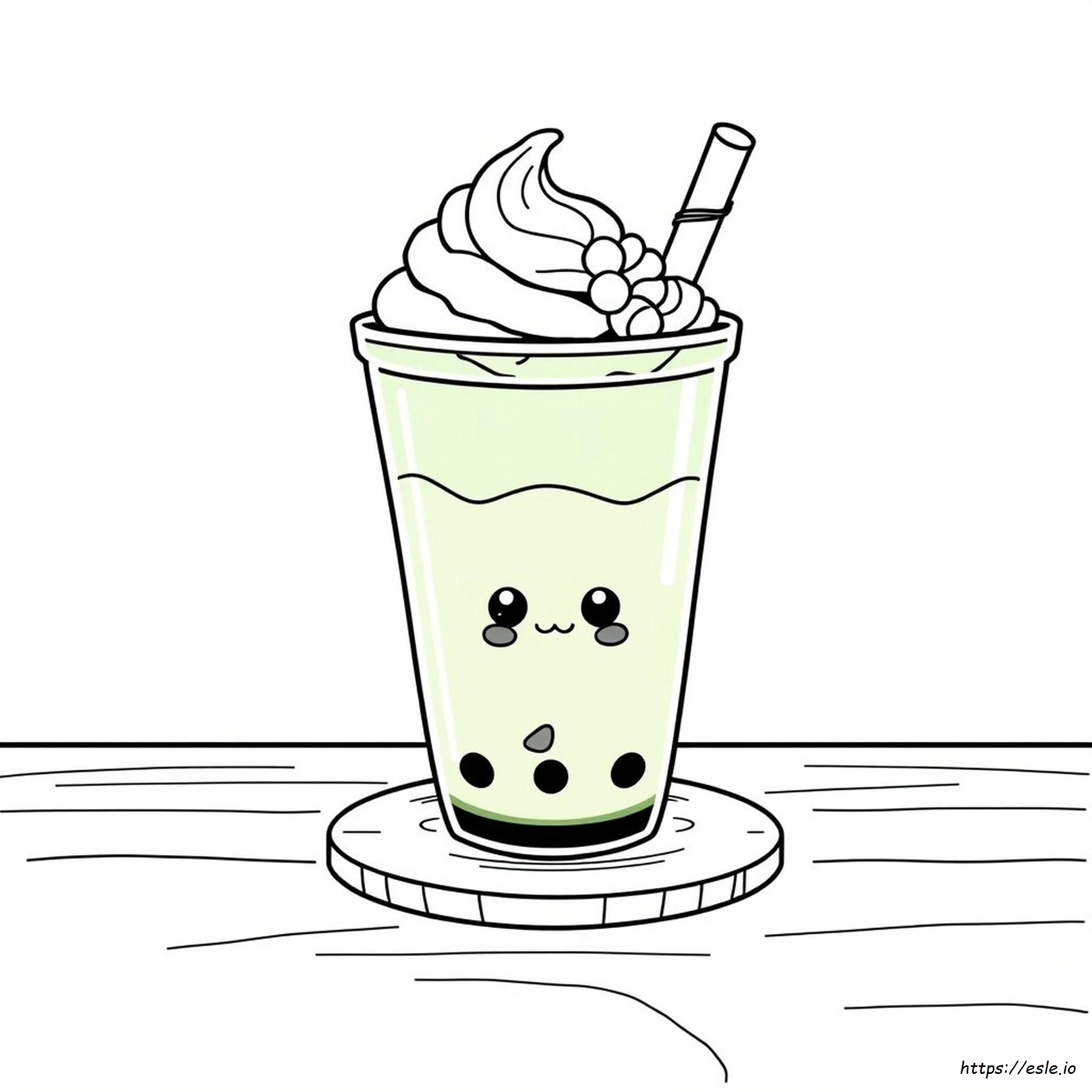 Cute Kawaii Bubble Tea Coloring Pages
