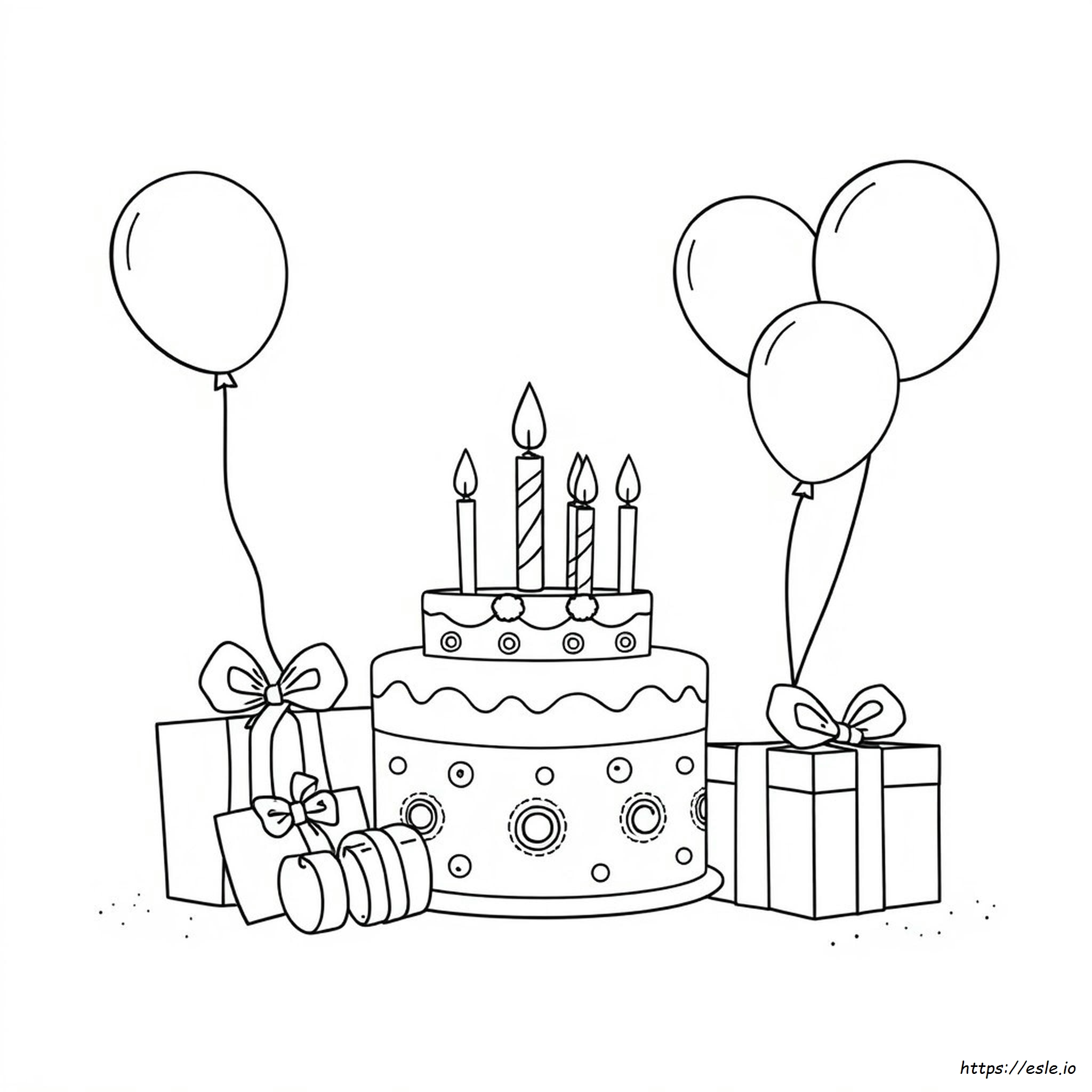 Cartão De Aniversário Para Colorir Grátis Para Imprimir
