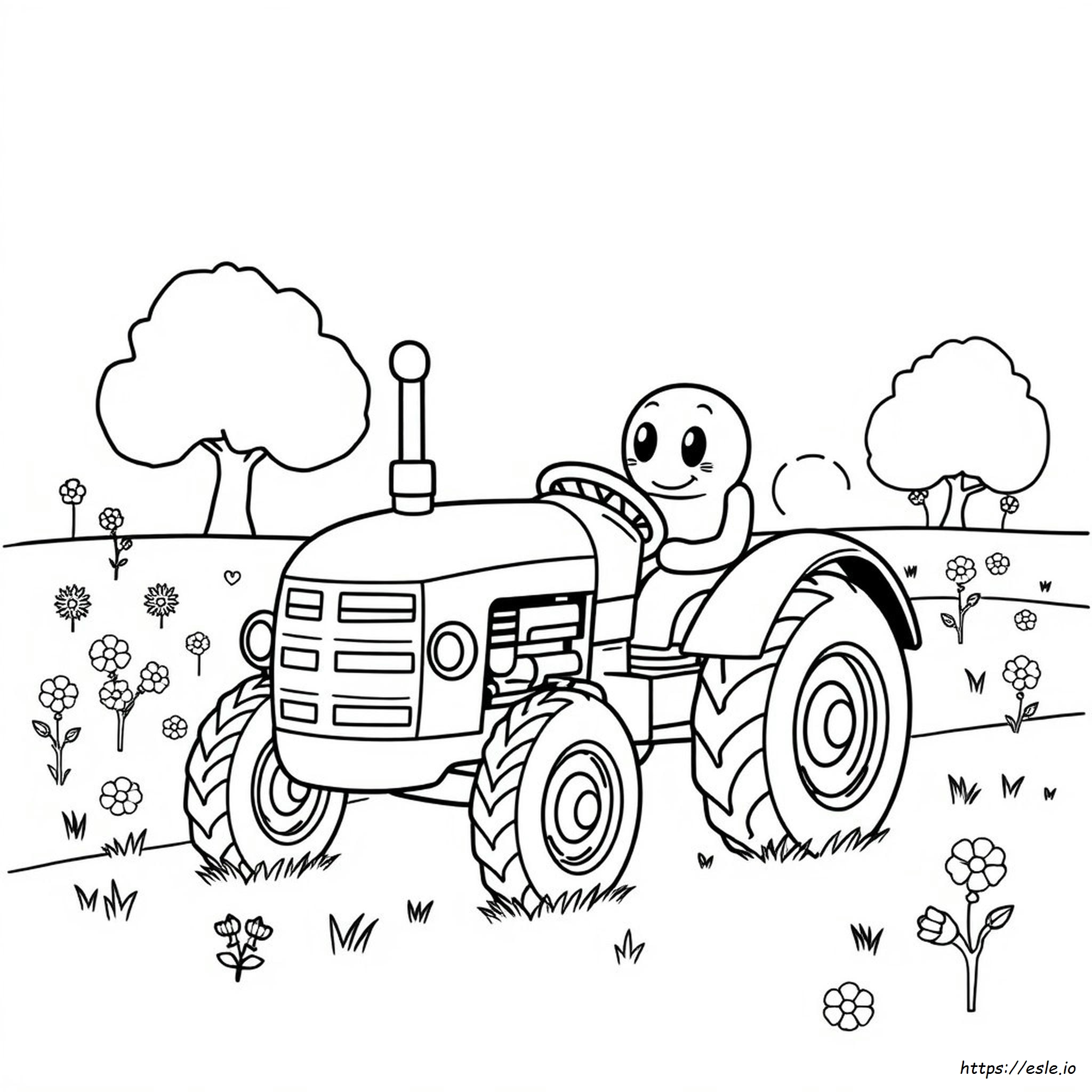 Blippi Tractor De Colorat