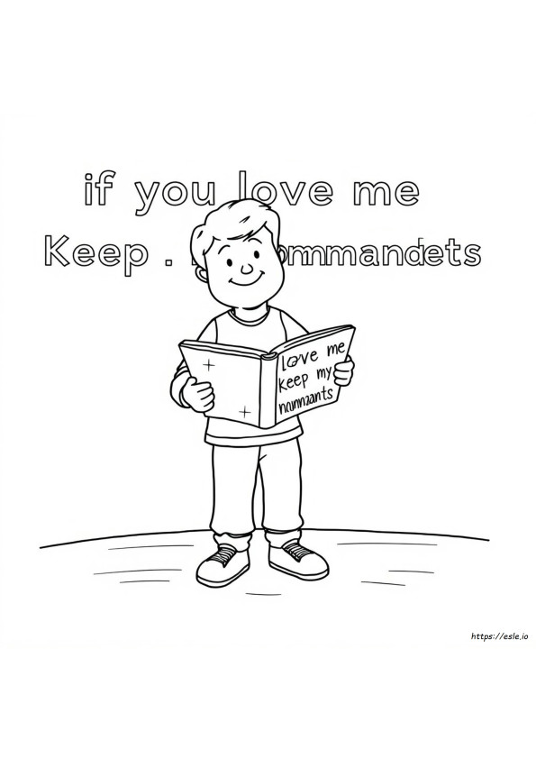 If You Love Me Keep My Commandments Coloring Page