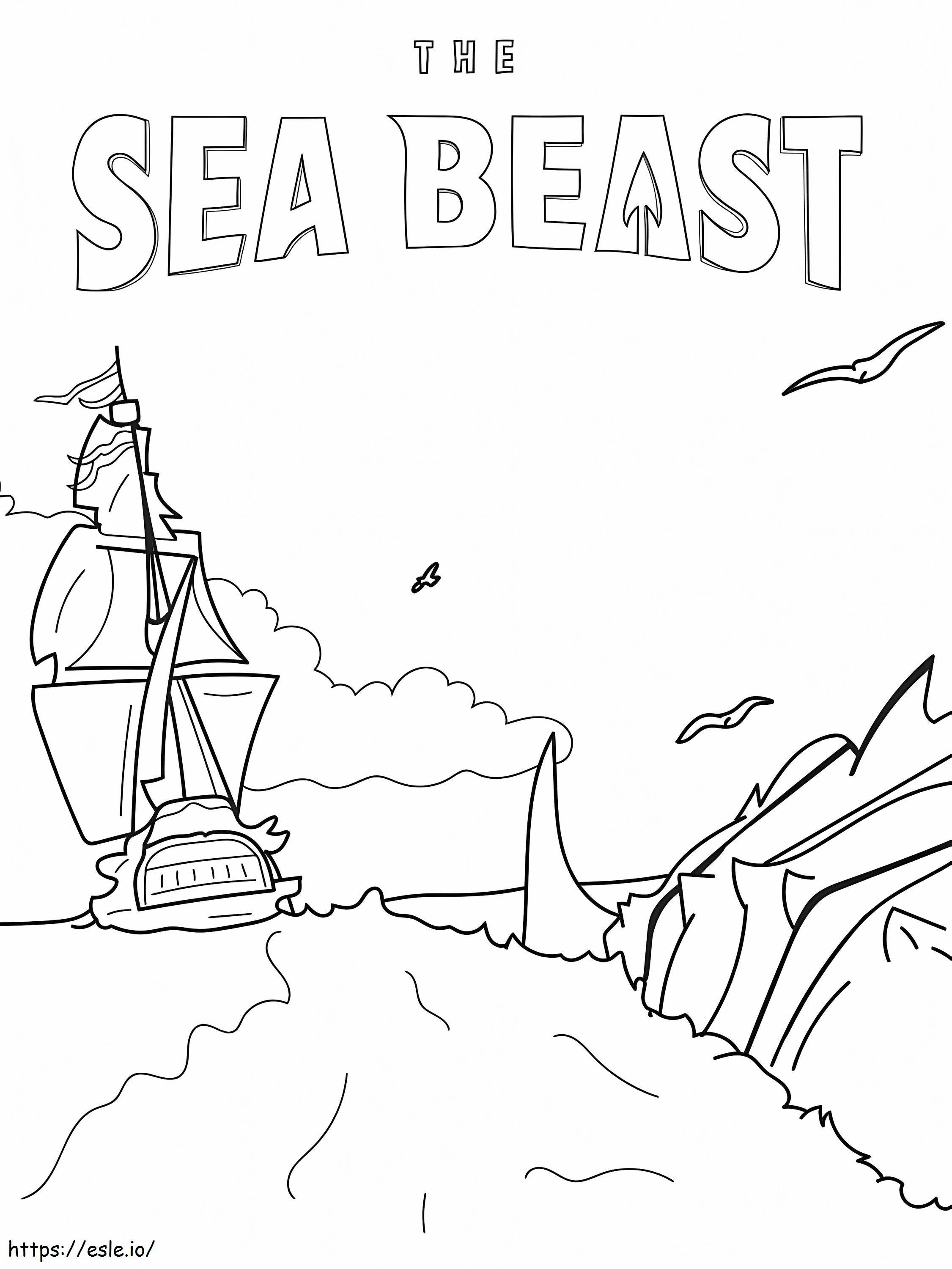 Desenhos de monstro fofo da besta do mar para colorir