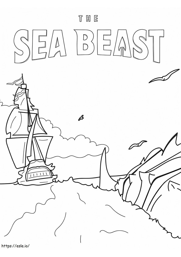 海の獣をプリント ぬりえ - 塗り絵
