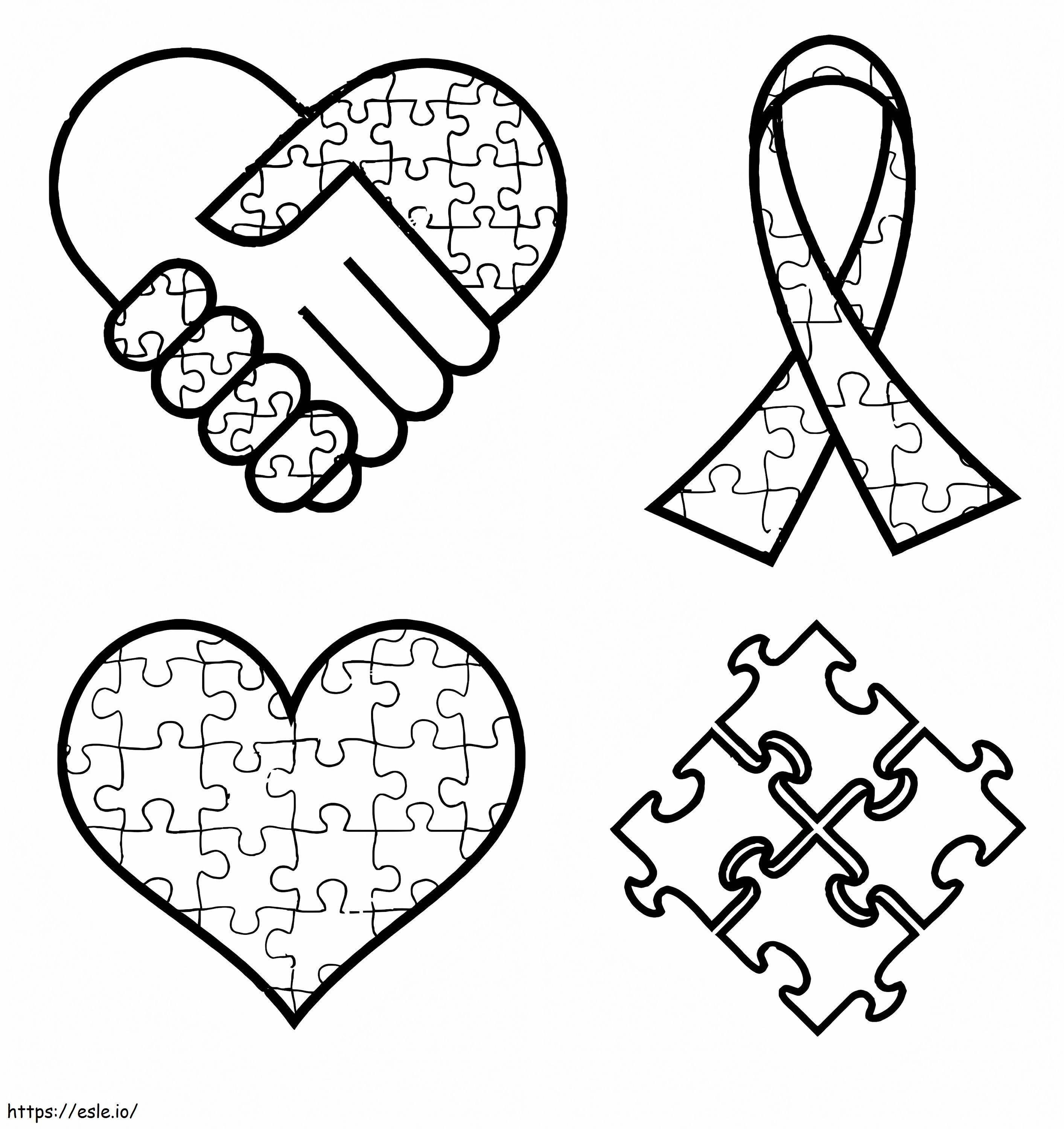 Autism Awareness Symbols coloring page