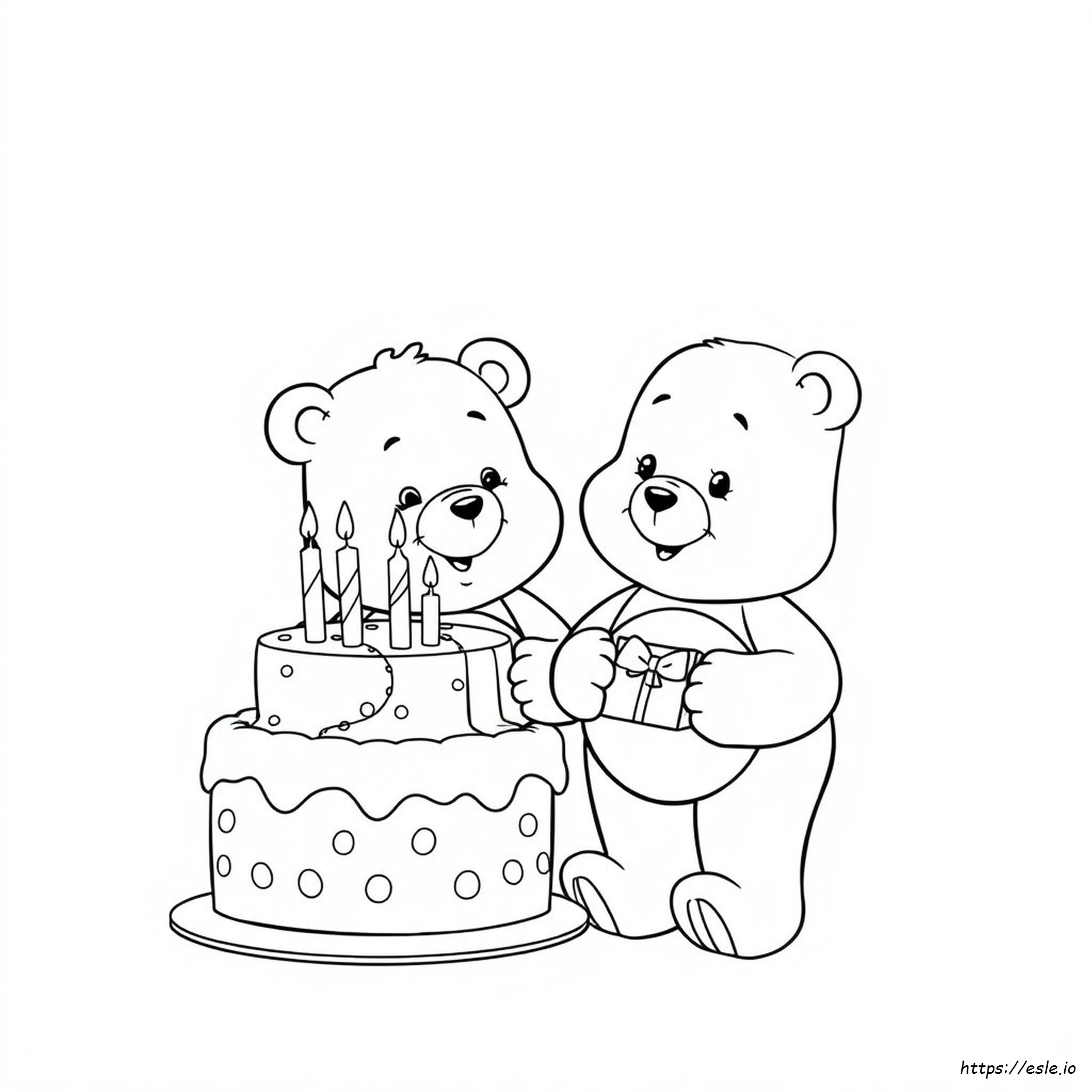 Birthday Care Bear Coloring Pages