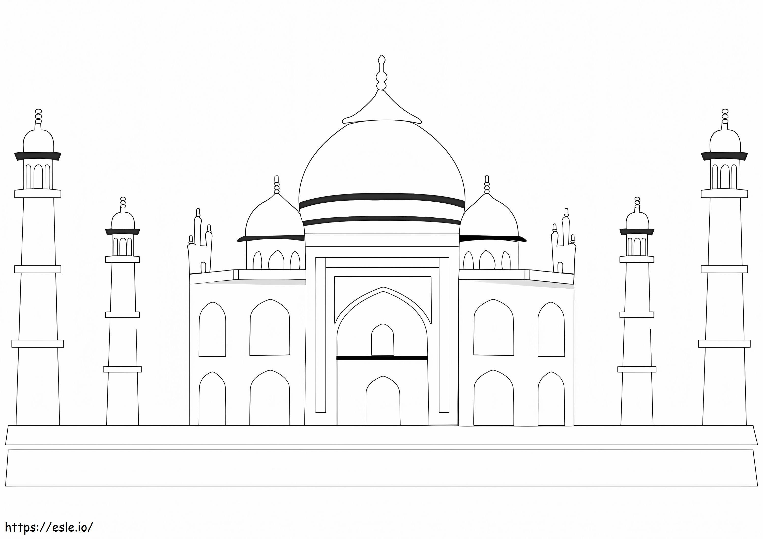 Taj Mahal 4 kleurplaat kleurplaat