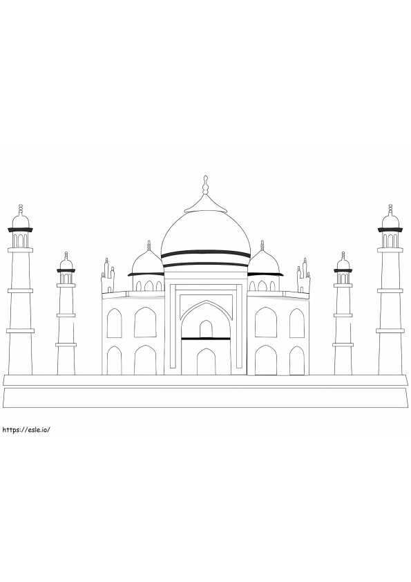 Taj Mahal 4 kleurplaat