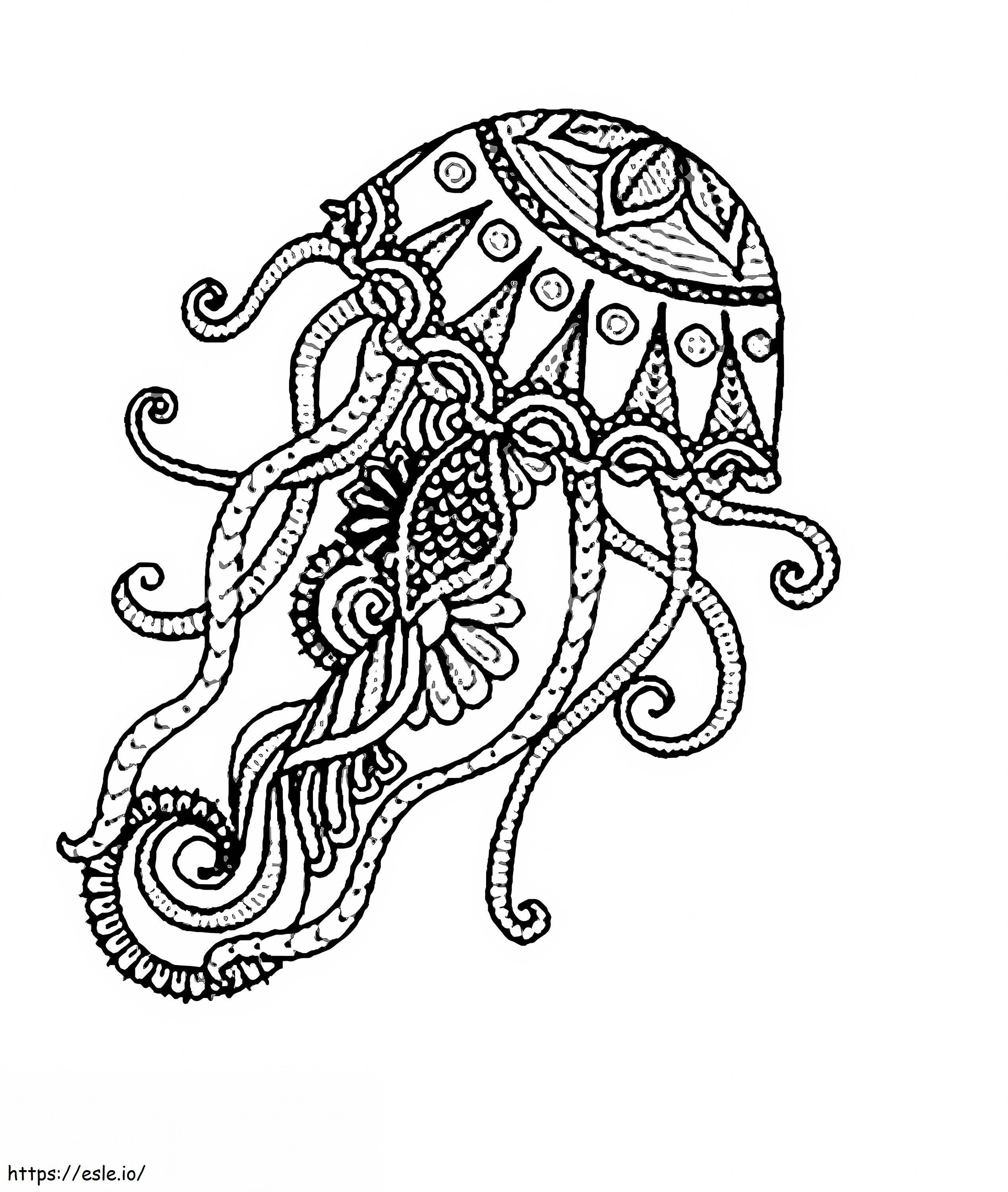 Meduza adultă de colorat
