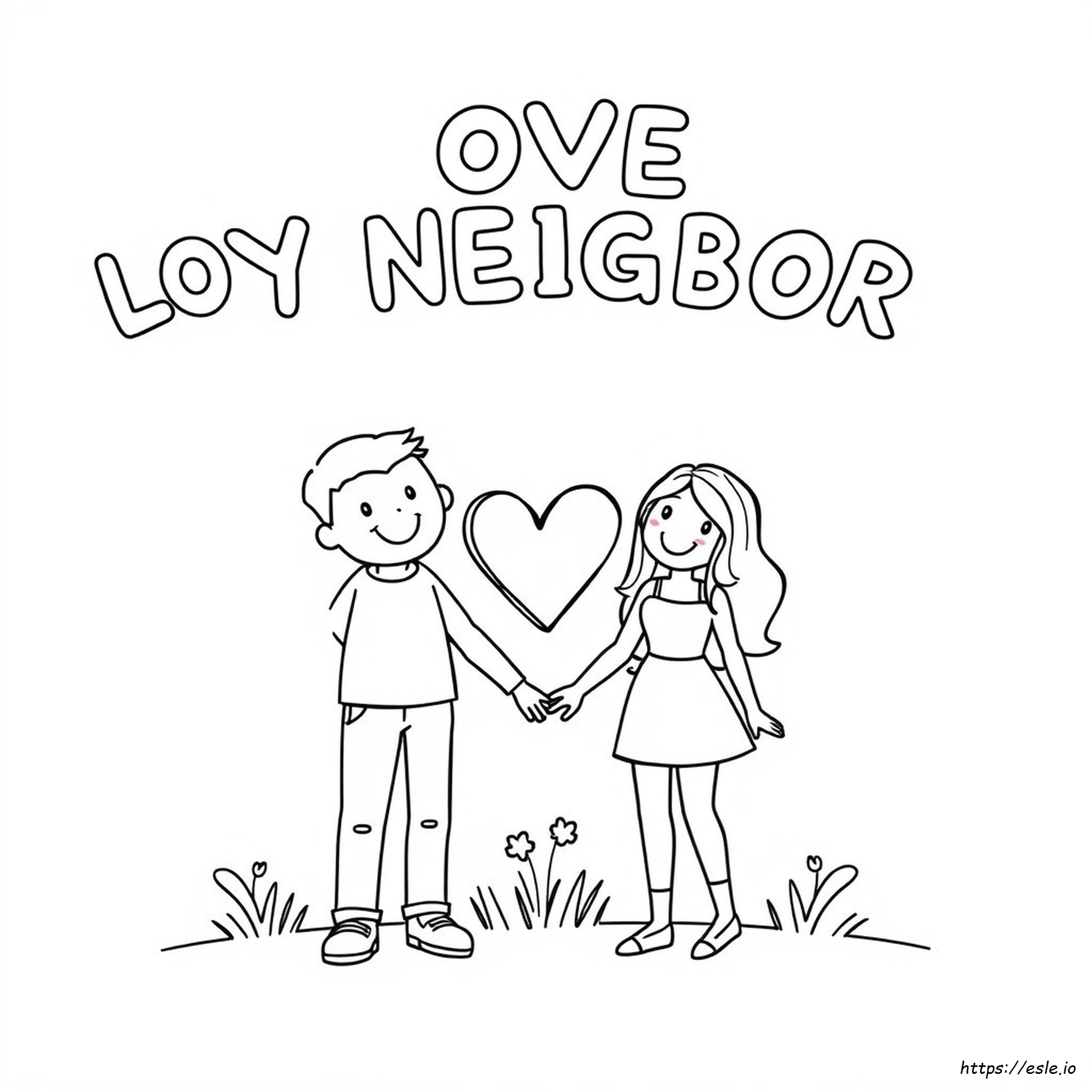 Love Thy Neighbor Coloring Page