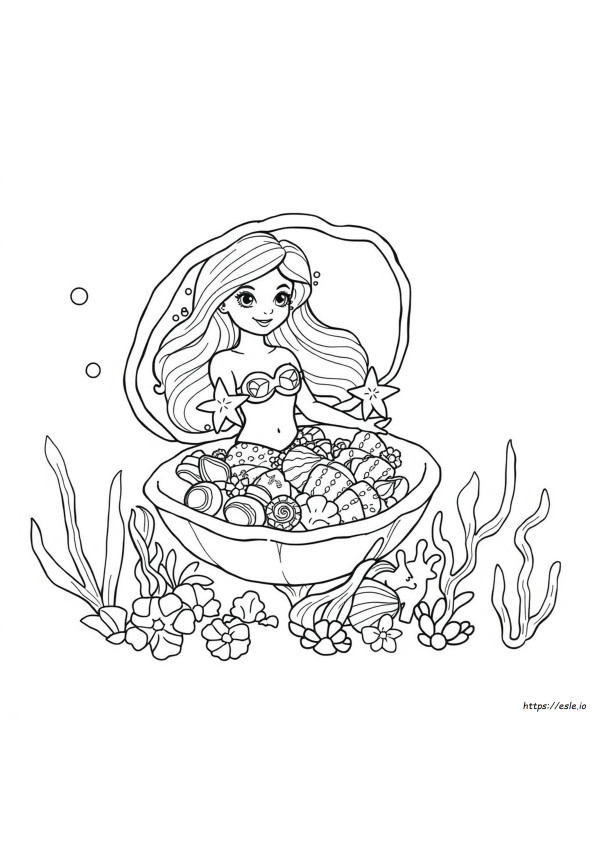 人魚の魔法 塗り絵