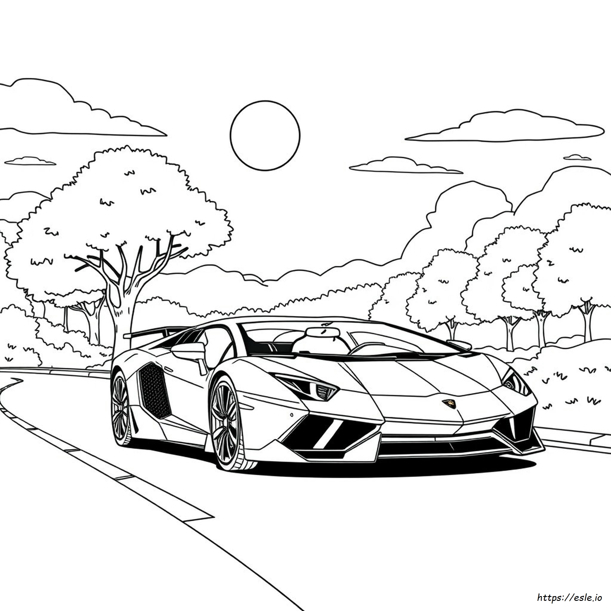 Lamborghini Aventador Colouring Pages