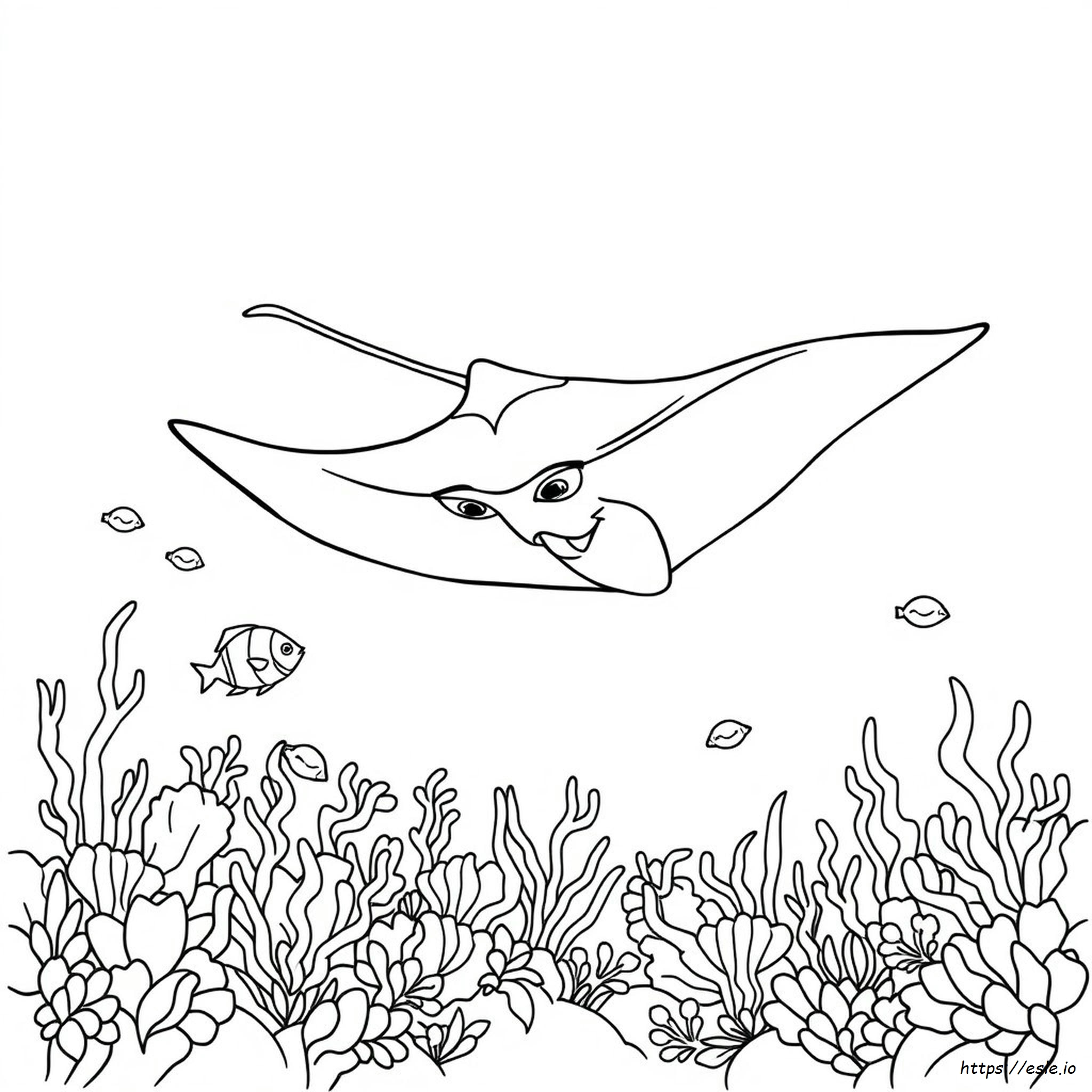 Mantarraya Para Colorear Imprimible
