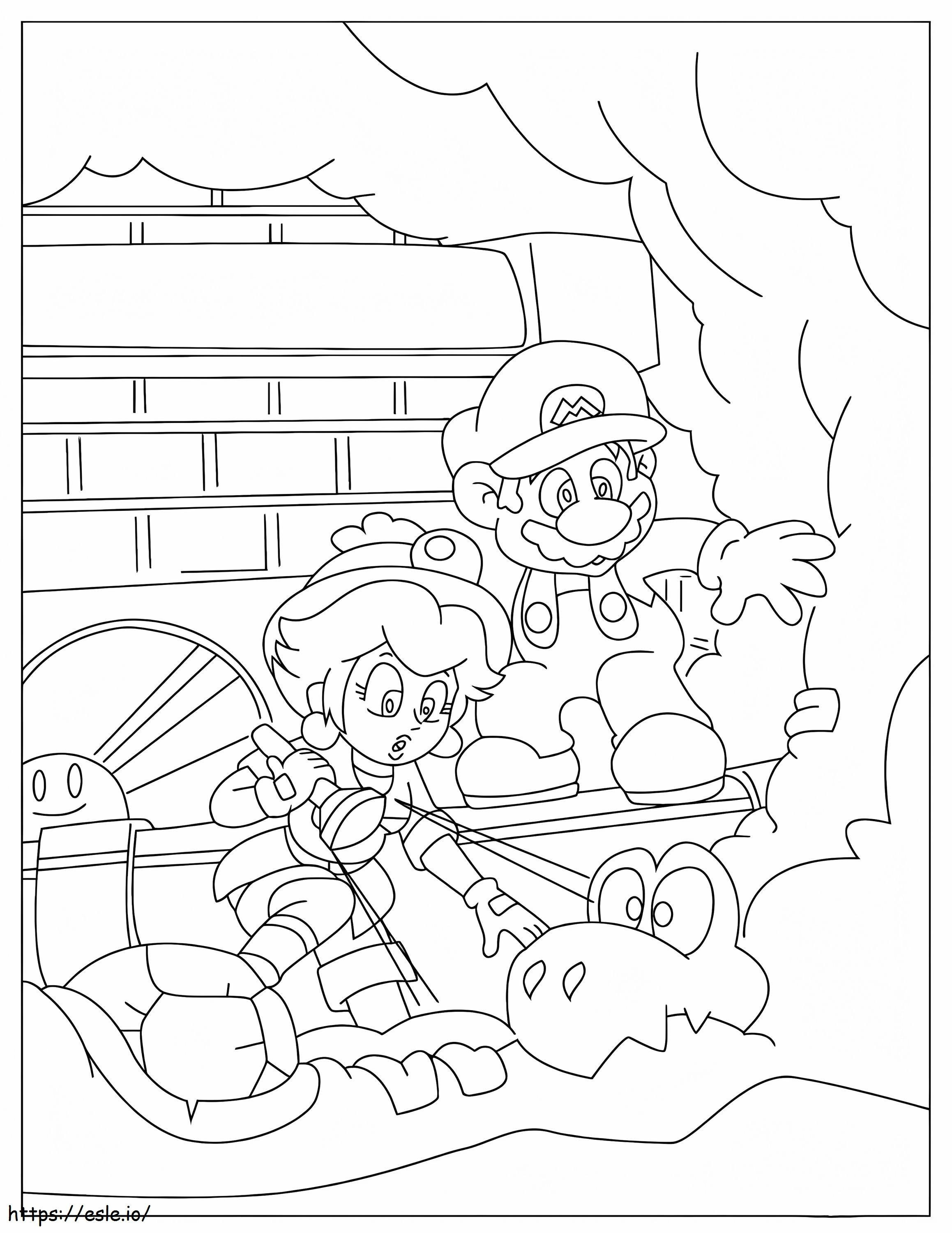 Funny Princess Peach And Friends coloring page