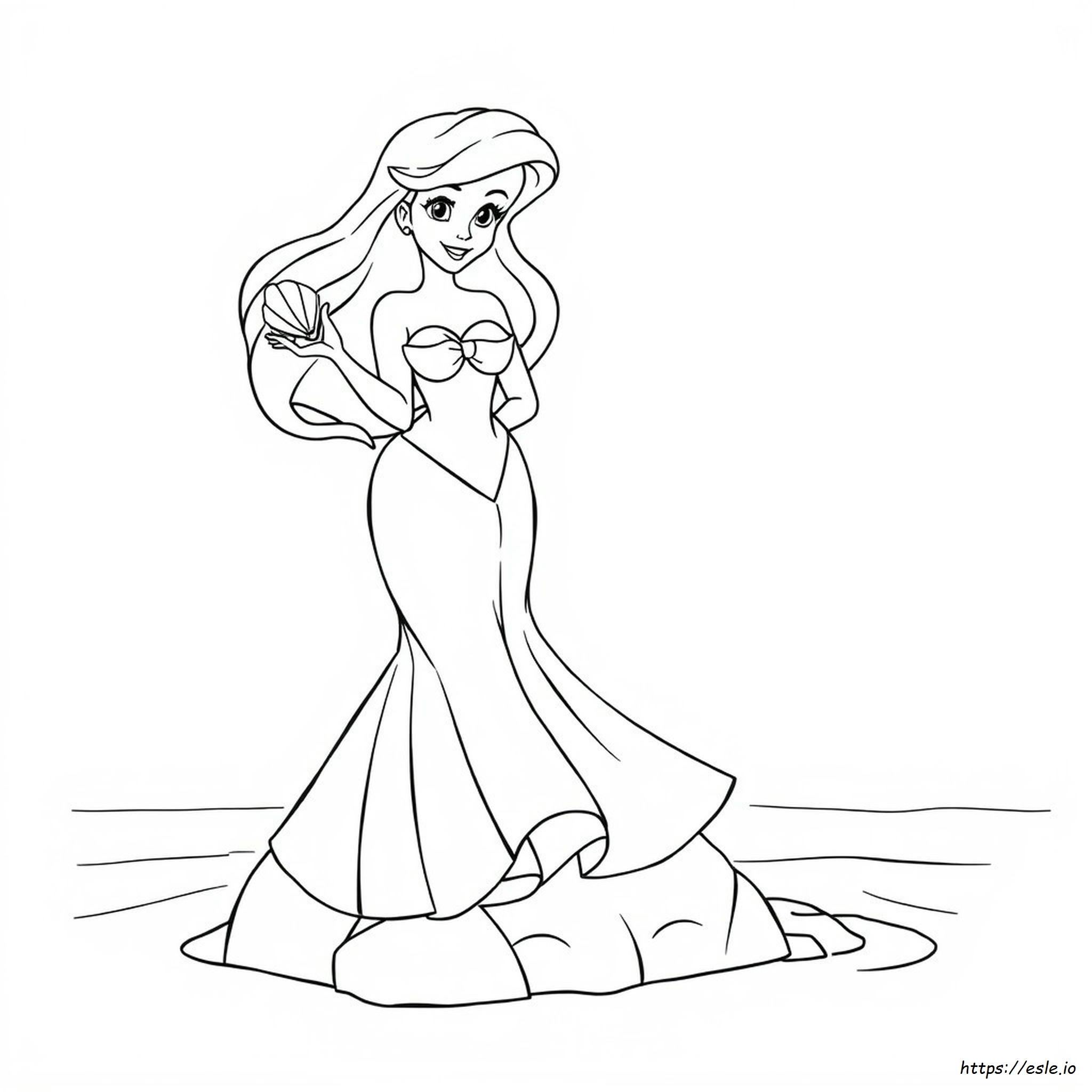 Ariel In Dress Coloring Pages