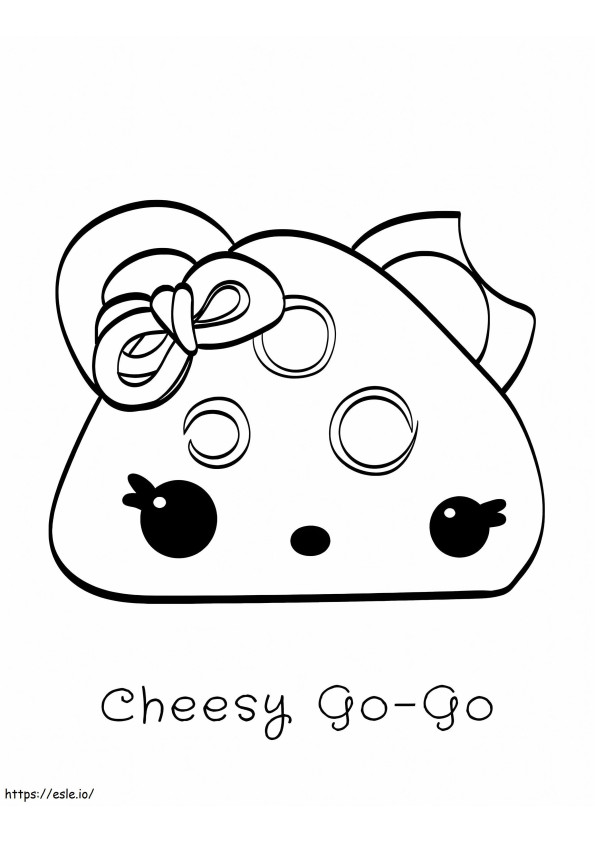 Cheesy Go Go And Num Noms coloring page