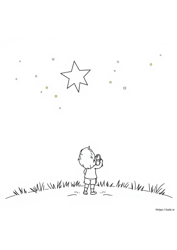 星に願いを塗り絵