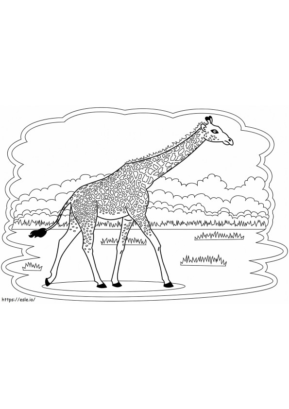 Giraffe For Children coloring page