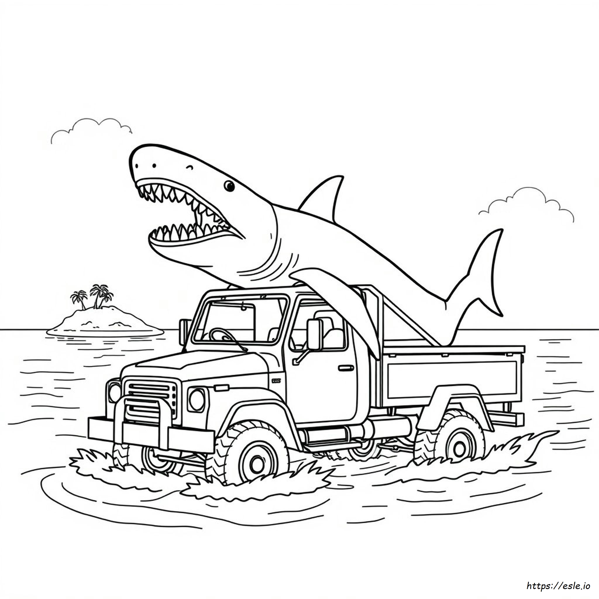 Megalodon Truck Coloring Page