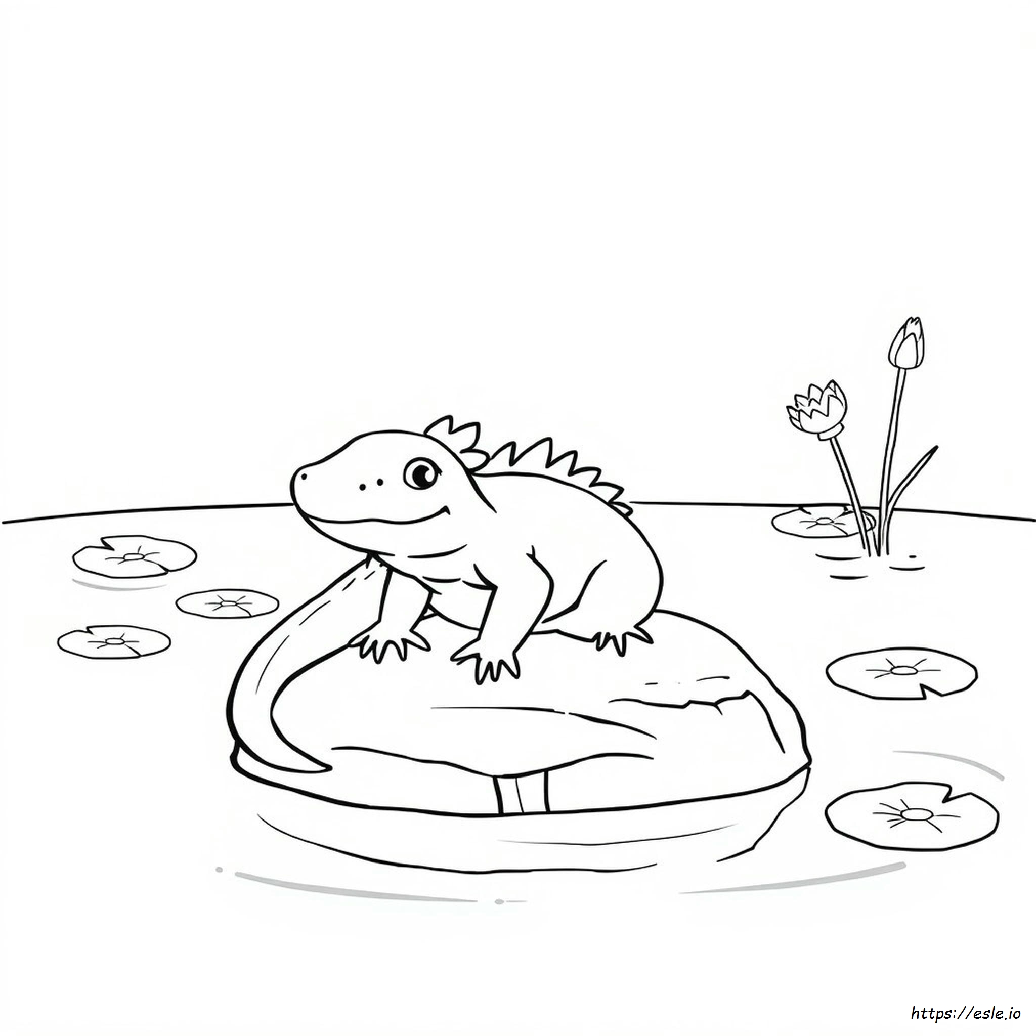 Cartoon Axolotl Coloring Page