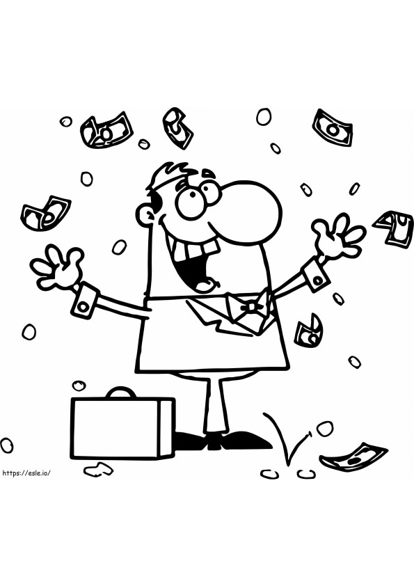 Businessman With Money coloring page